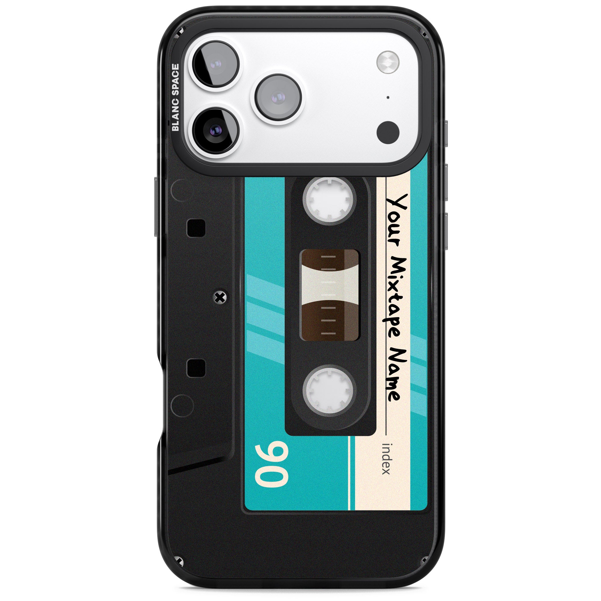 Personalised Retro Mixtape Dark iPhone 17 Pro Max Impact Black Phone Case
