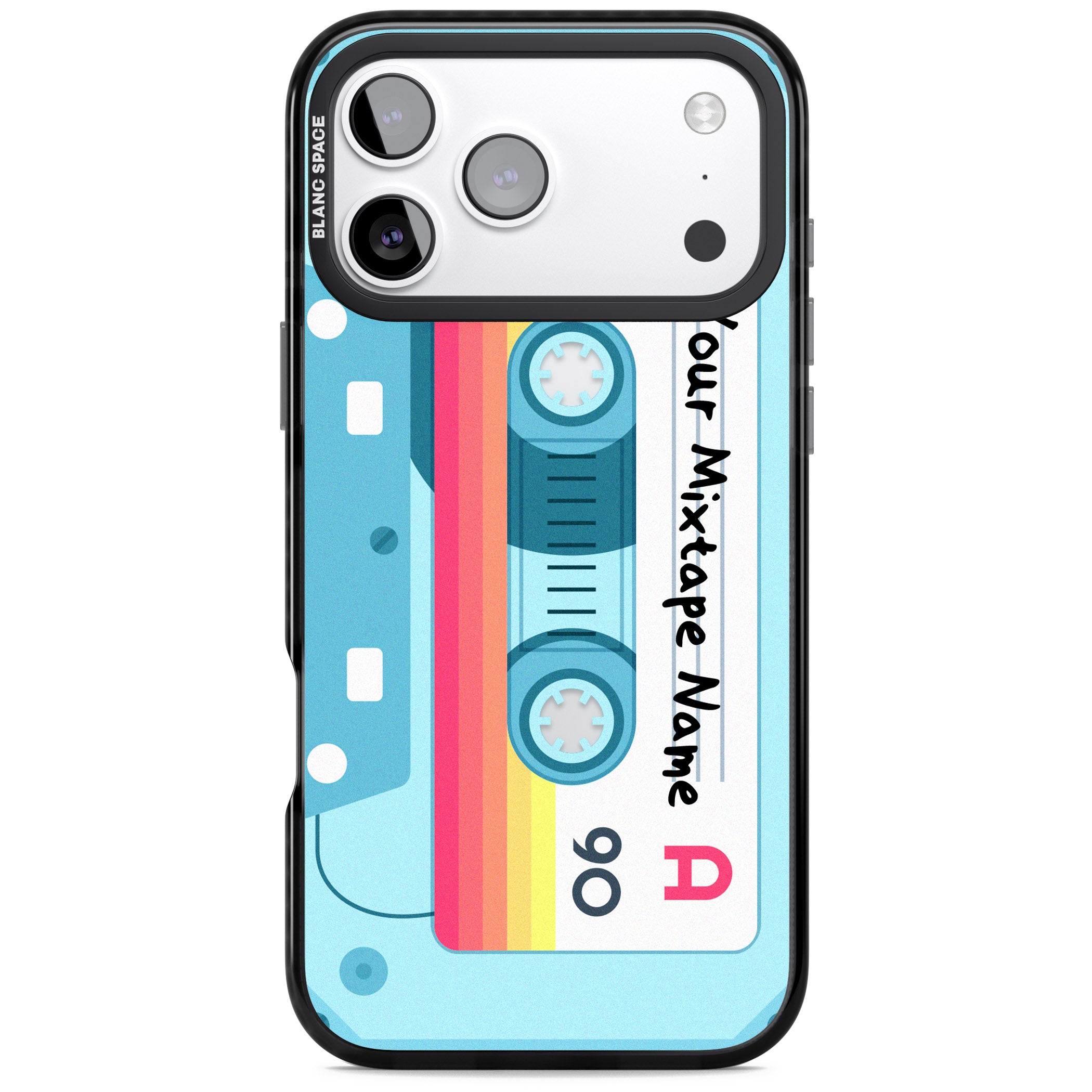 Personalised Retro Mixtape Sporty iPhone 17 Pro Max Impact Black Phone Case
