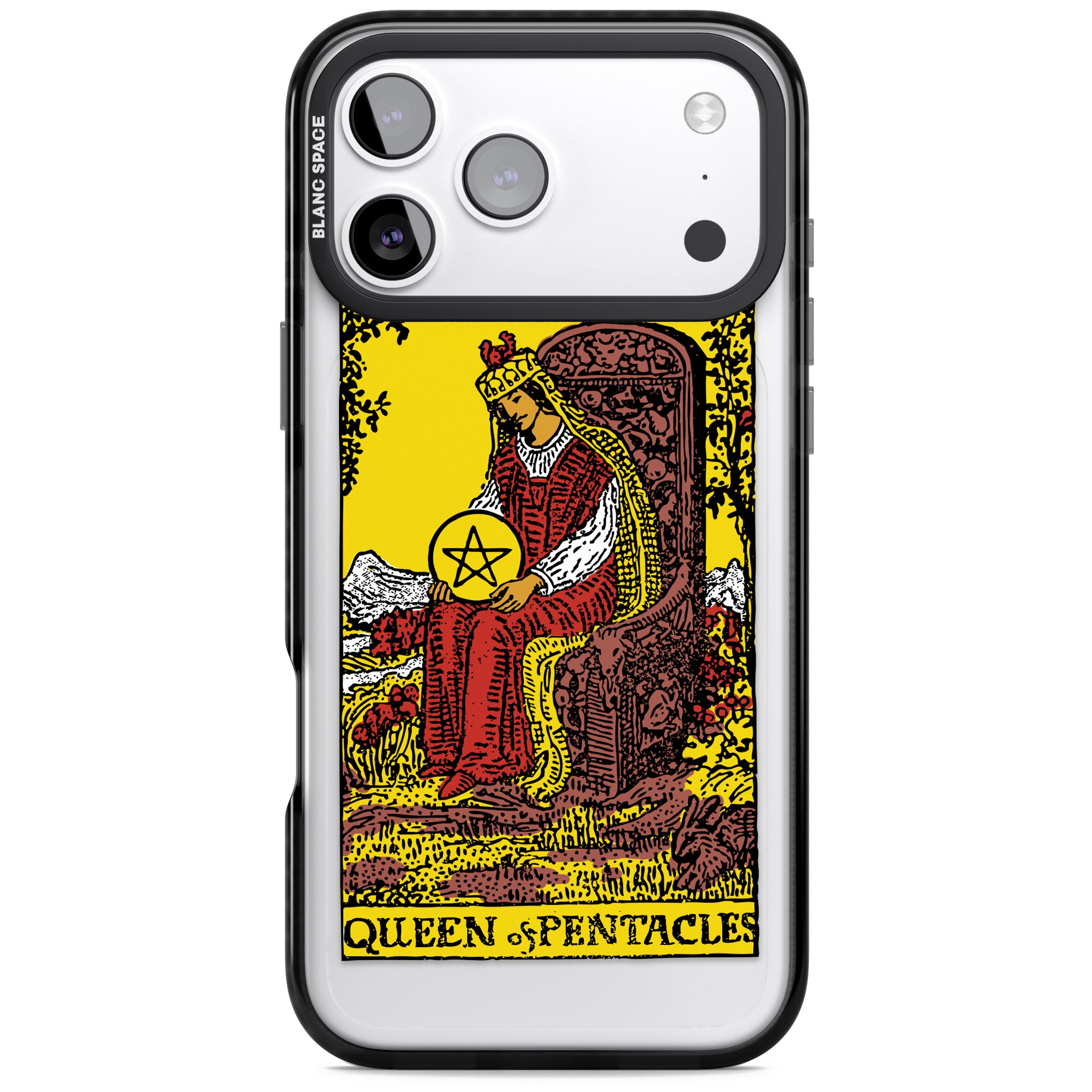 Personalised Queen Of Pentacles Tarot Card (Color) iPhone 17 Pro Max Impact Black Phone Case