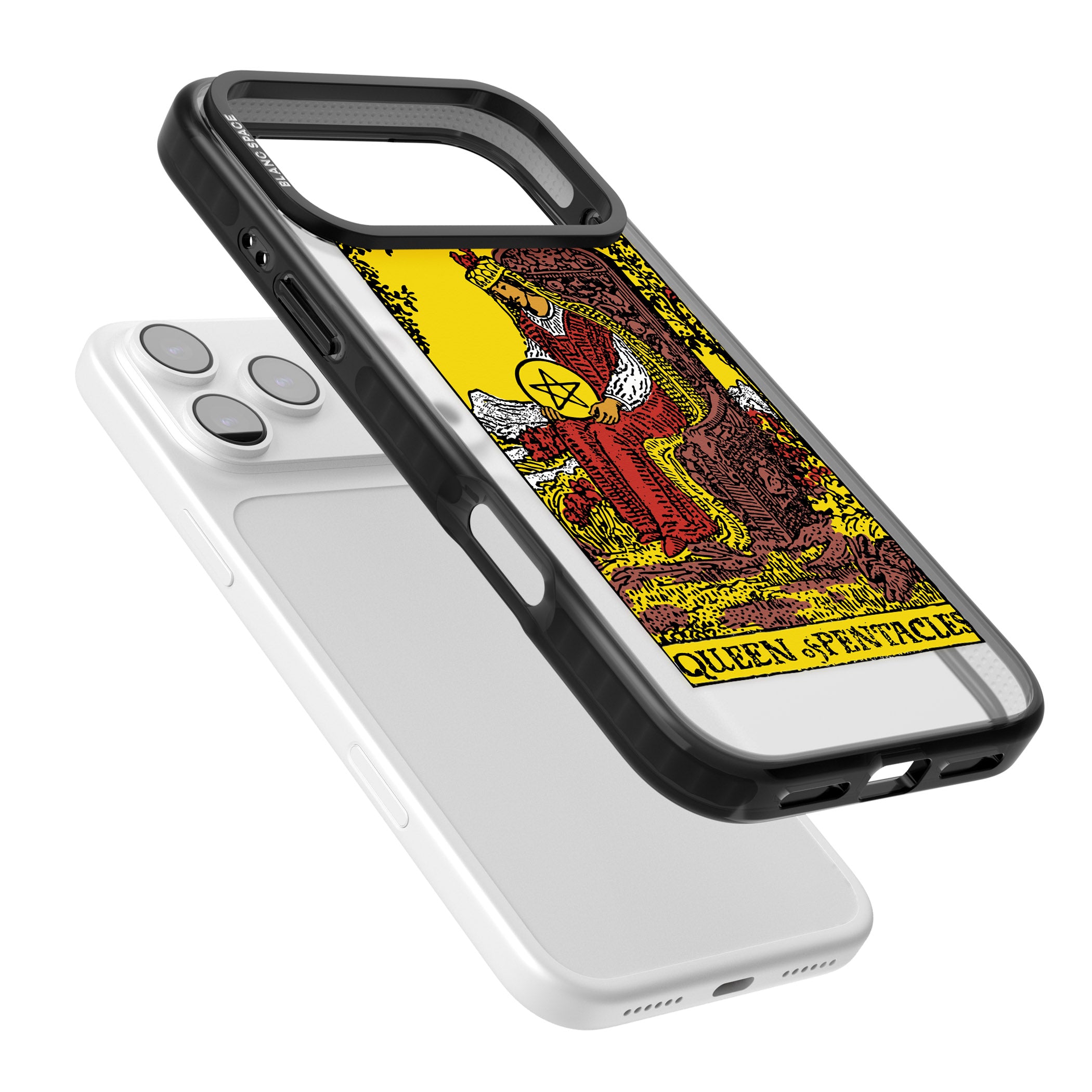 Personalised Queen Of Pentacles Tarot Card (Color) iPhone 17 Pro Max Impact Black Phone Case Colours