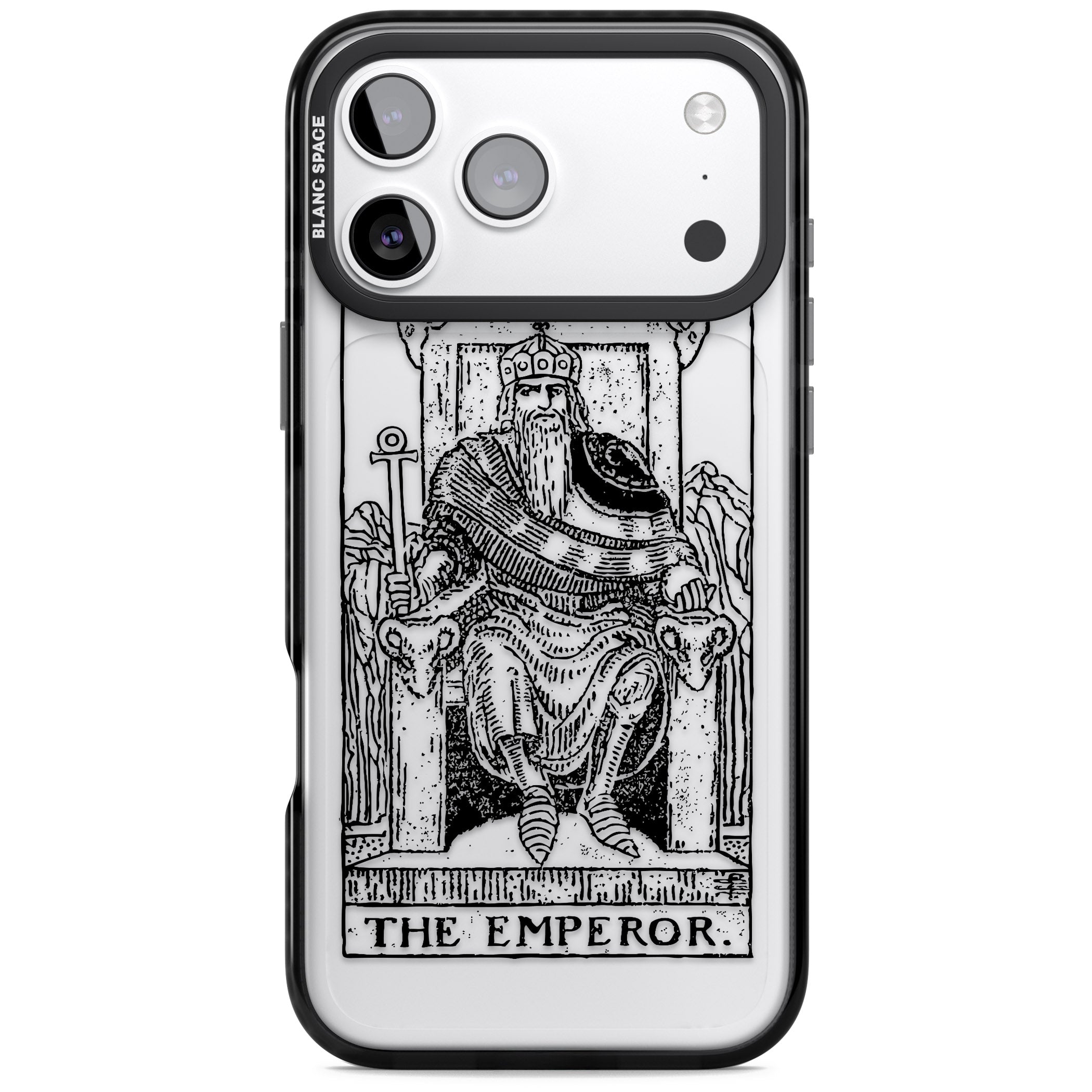 Personalised The Emperor Tarot iPhone 17 Pro Max Impact Black Phone Case