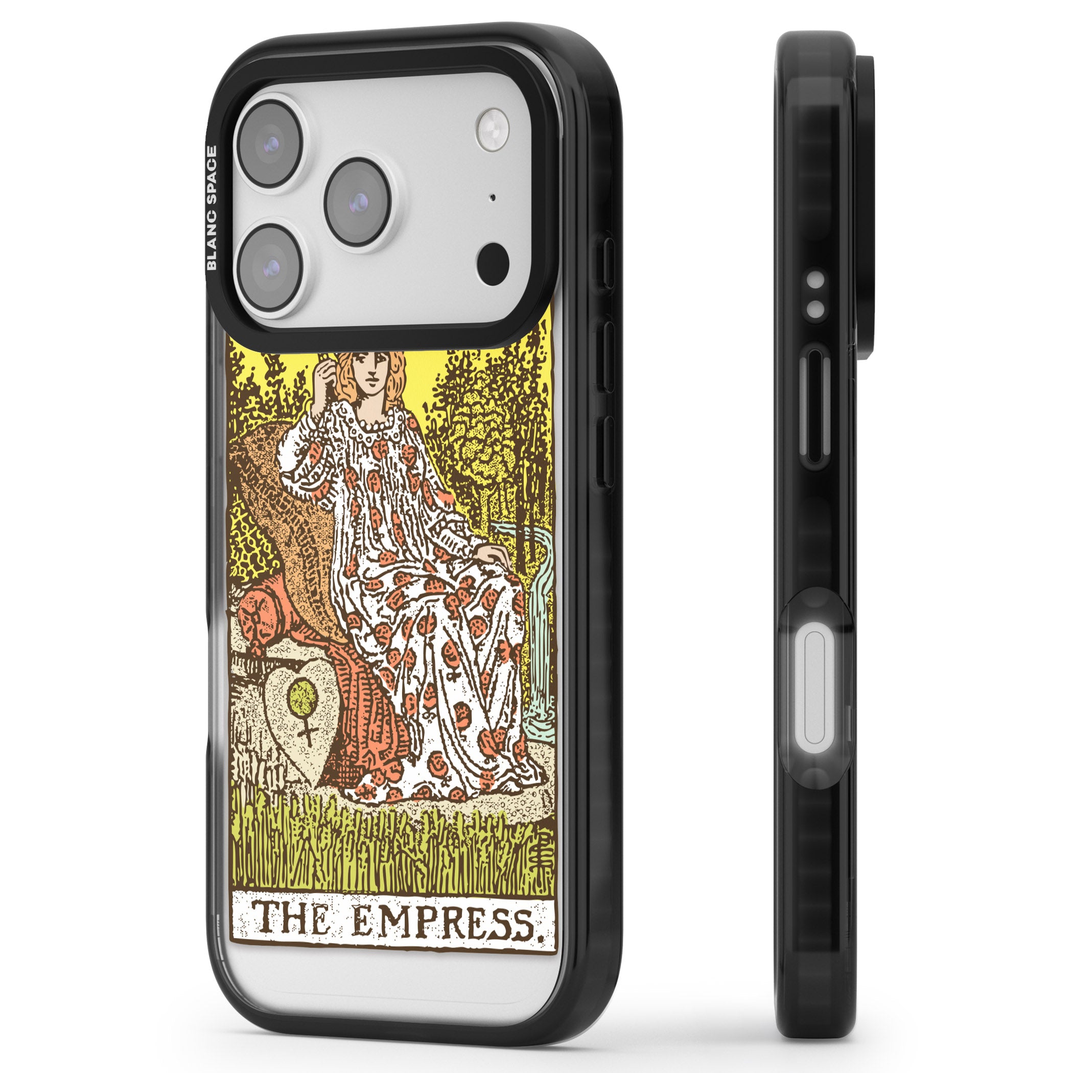Personalised The Empress Tarot Card (Color) iPhone 17 Pro Max Impact Black Phone Case Side Profile