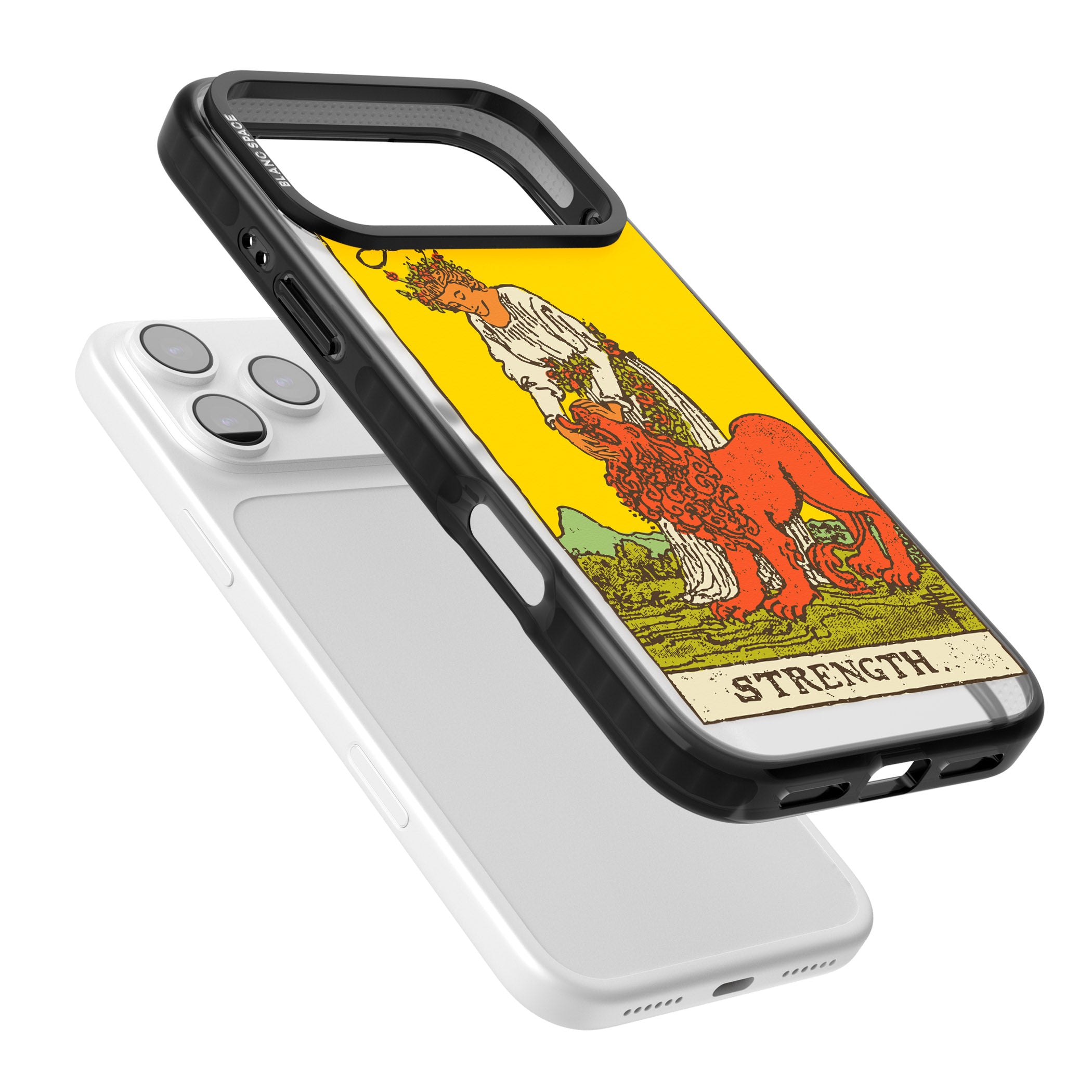 Personalised Strength Tarot Card (Color) iPhone 17 Pro Max Impact Black Phone Case Colours