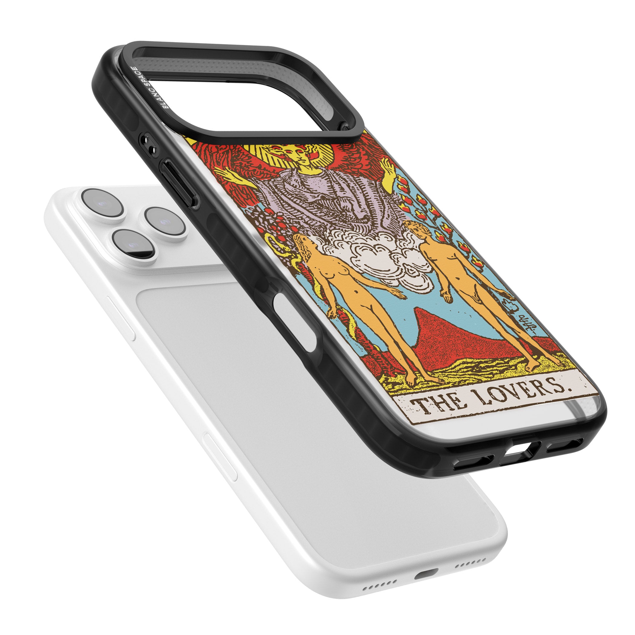 Personalised The Lovers Tarot Card (Color) iPhone 17 Pro Max Impact Black Phone Case Colours
