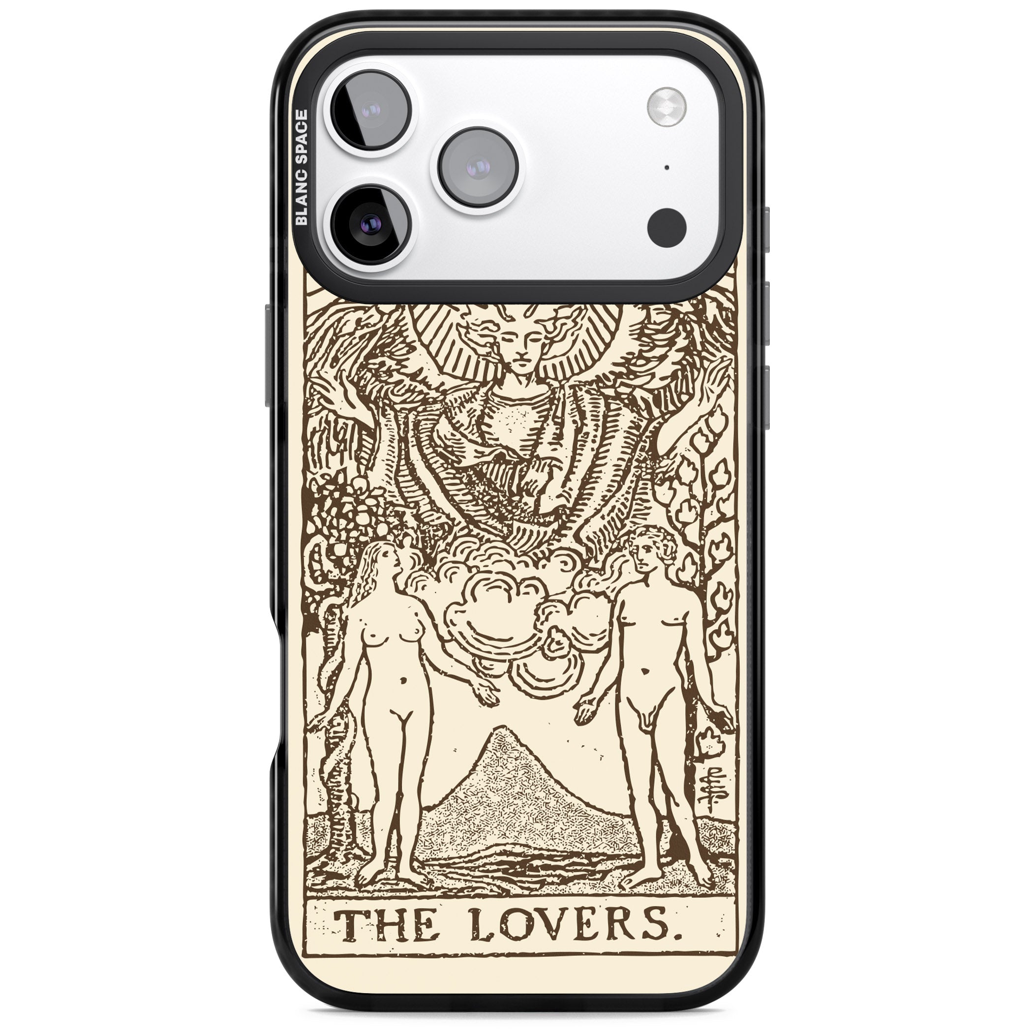 Personalised The Lovers Tarot Card (Cream) iPhone 17 Pro Max Impact Black Phone Case