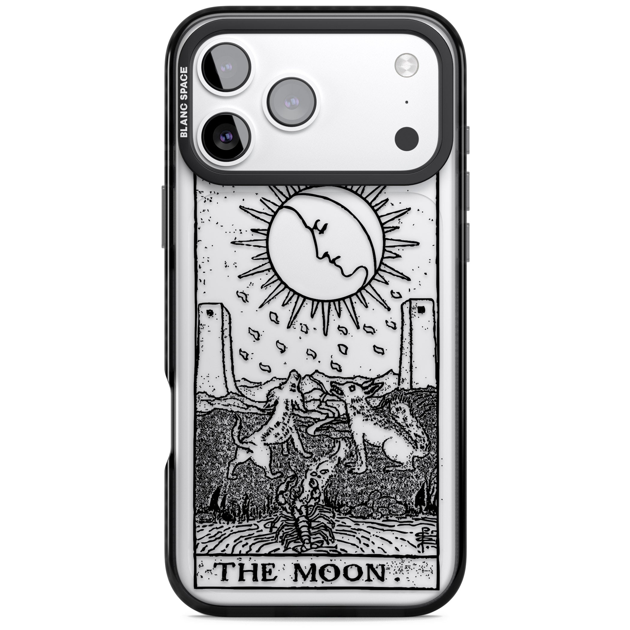 Personalised The Moon Tarot Card (Clear) iPhone 17 Pro Max Impact Black Phone Case