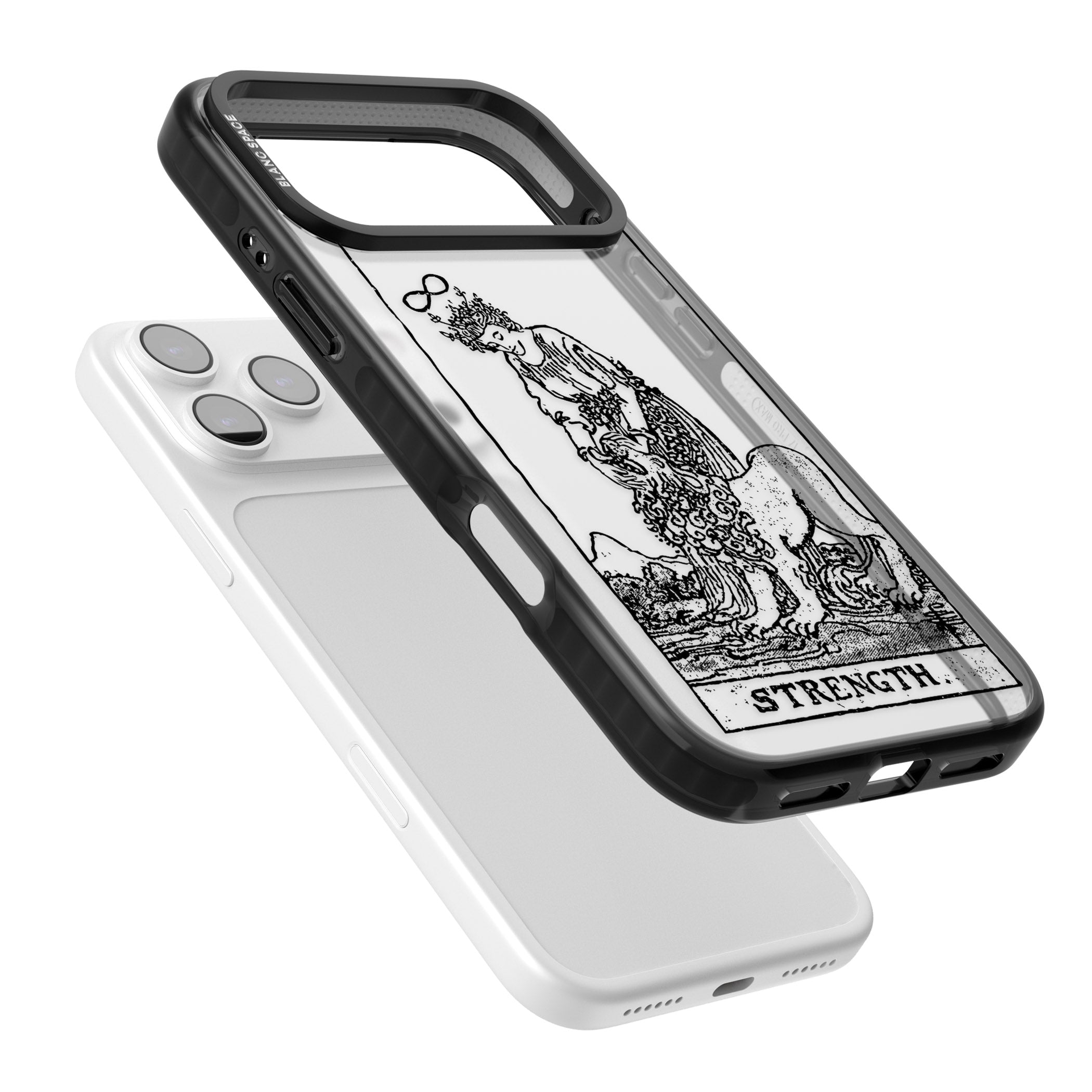 Personalised Strength Tarot Card (Clear) iPhone 17 Pro Max Impact Black Phone Case Colours