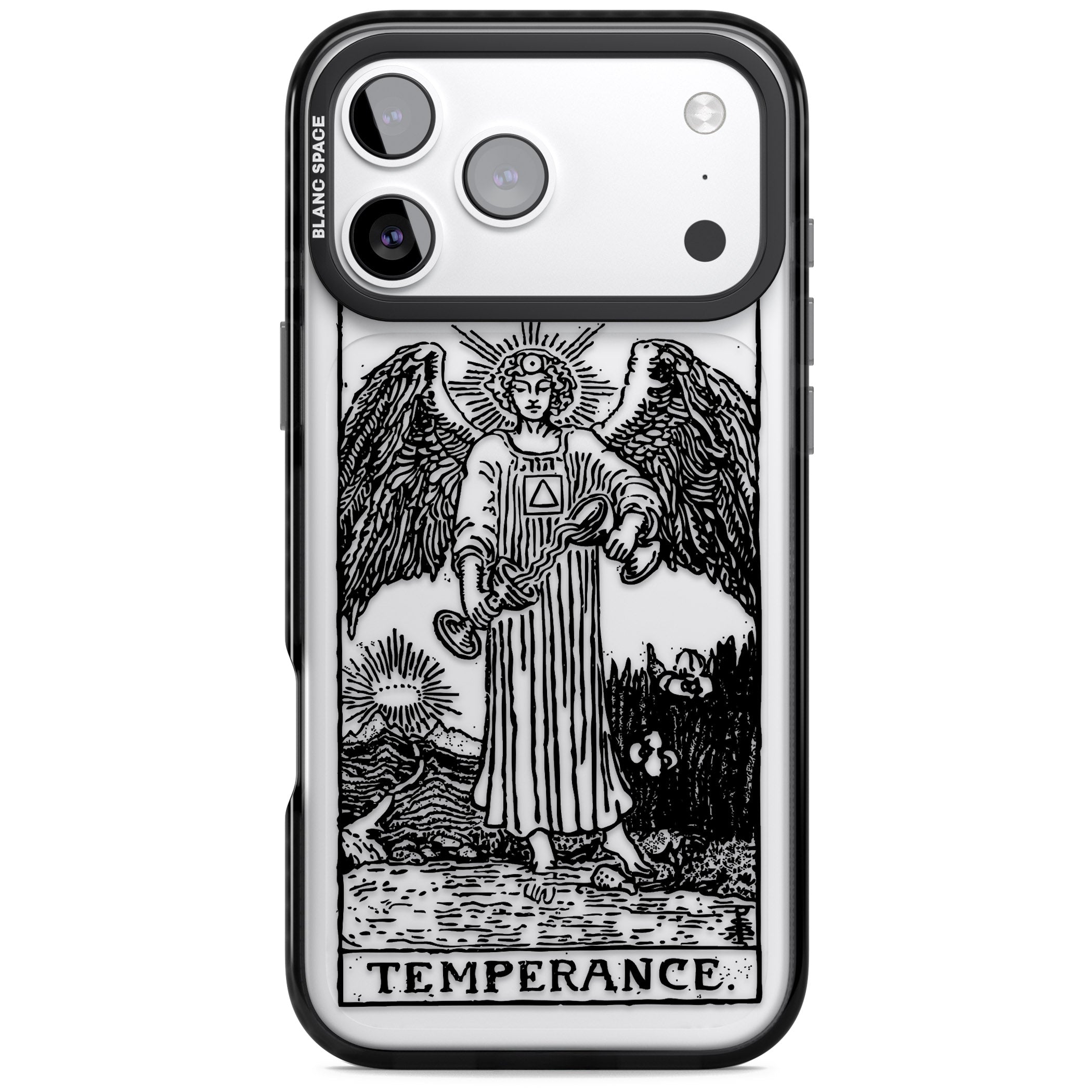 Personalised Temperance Tarot Card (Clear) iPhone 17 Pro Max Impact Black Phone Case