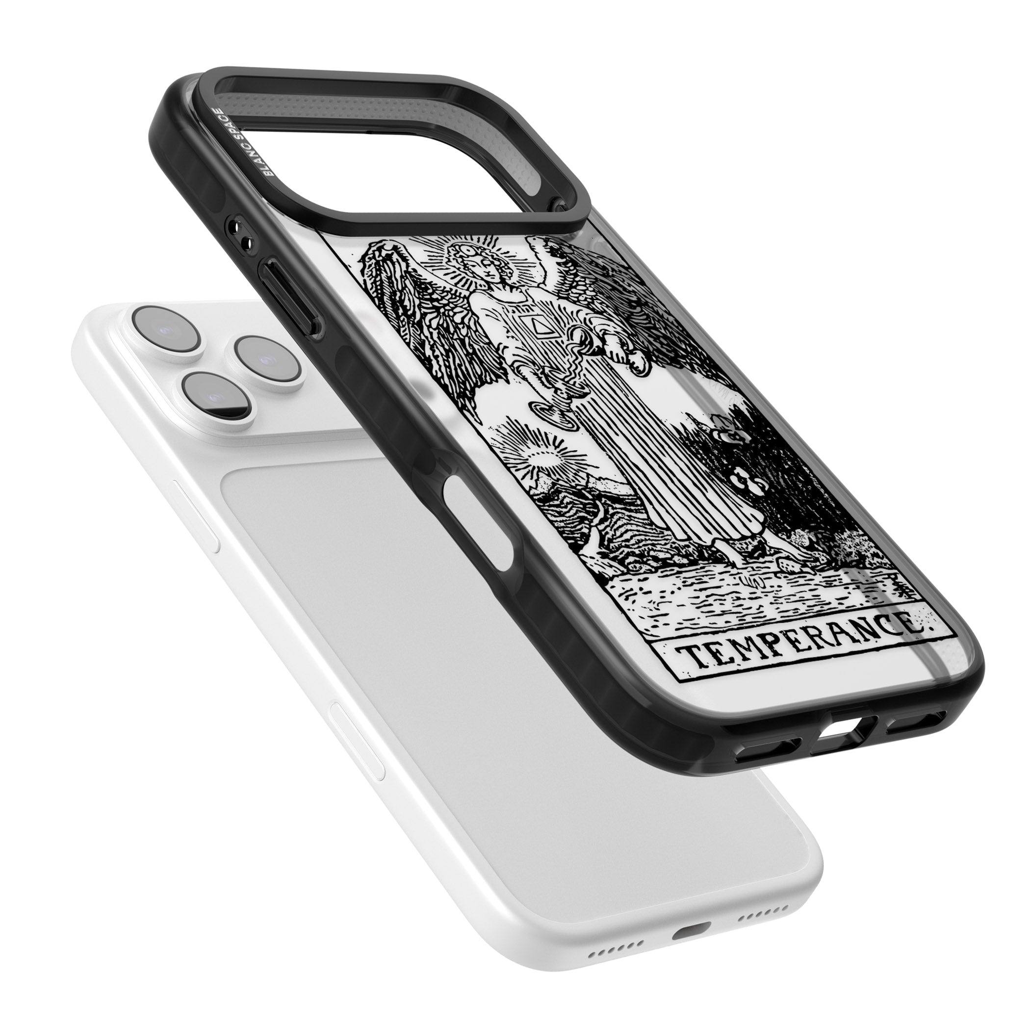Personalised Temperance Tarot Card (Clear) iPhone 17 Pro Max Impact Black Phone Case Colours