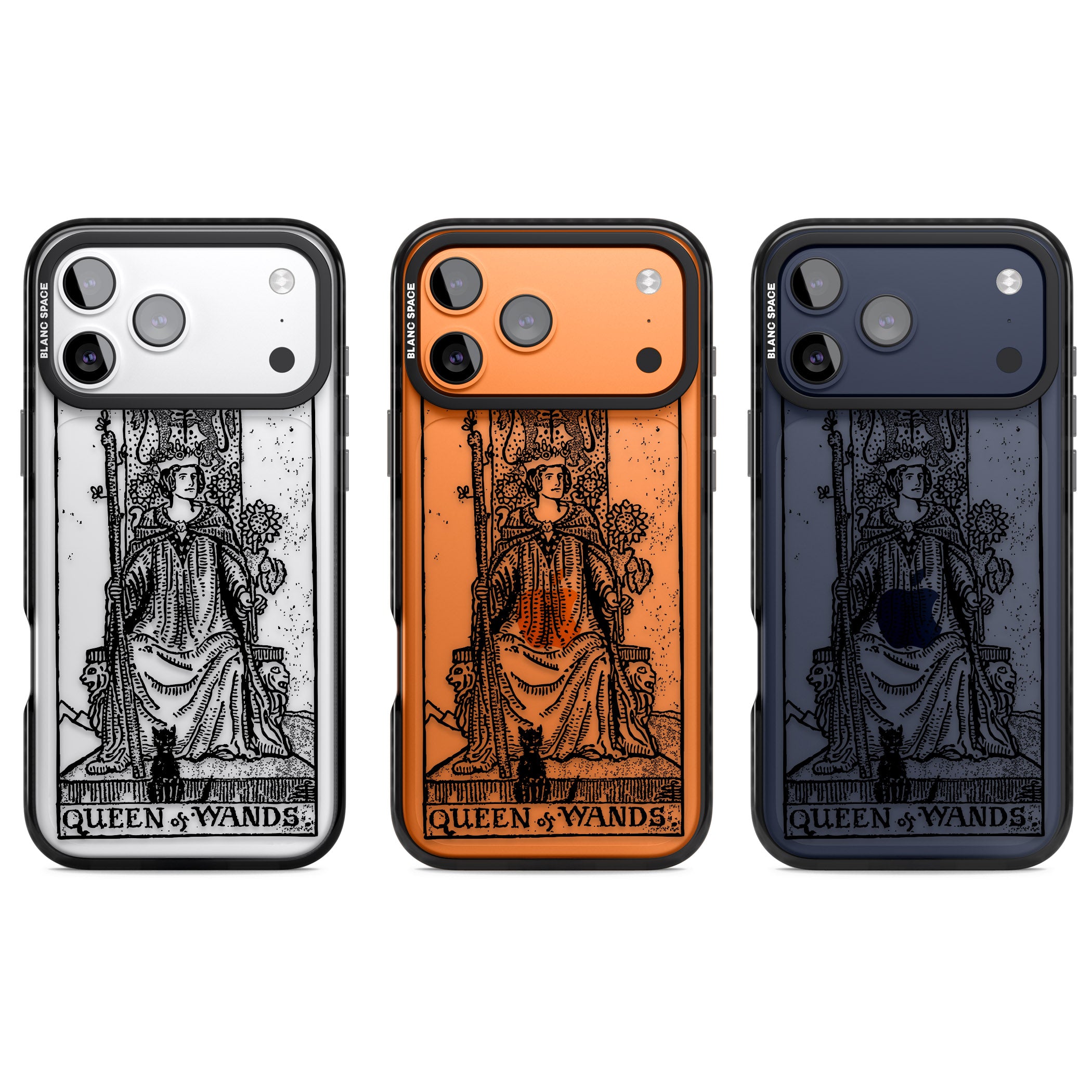 Personalised Queen Of Wands Tarot Card (Clear) iPhone 17 Pro Impact Black Phone Case APT Impact Protection