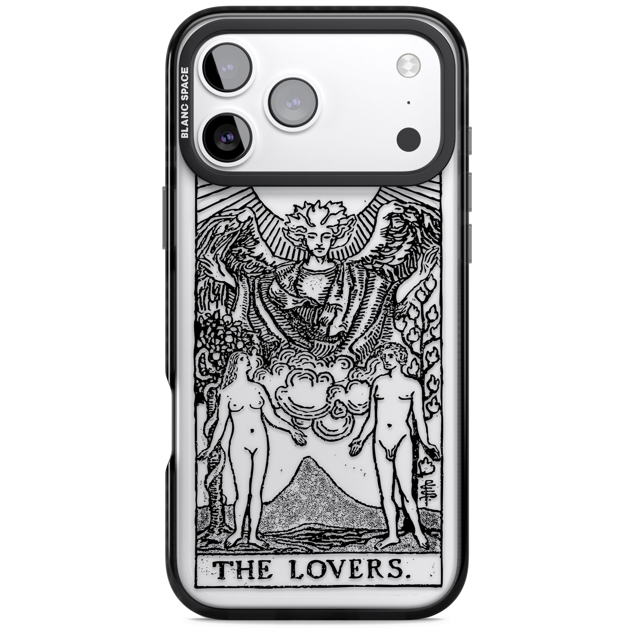Personalised The Lovers Tarot Card (Clear) iPhone 17 Pro Max Impact Black Phone Case