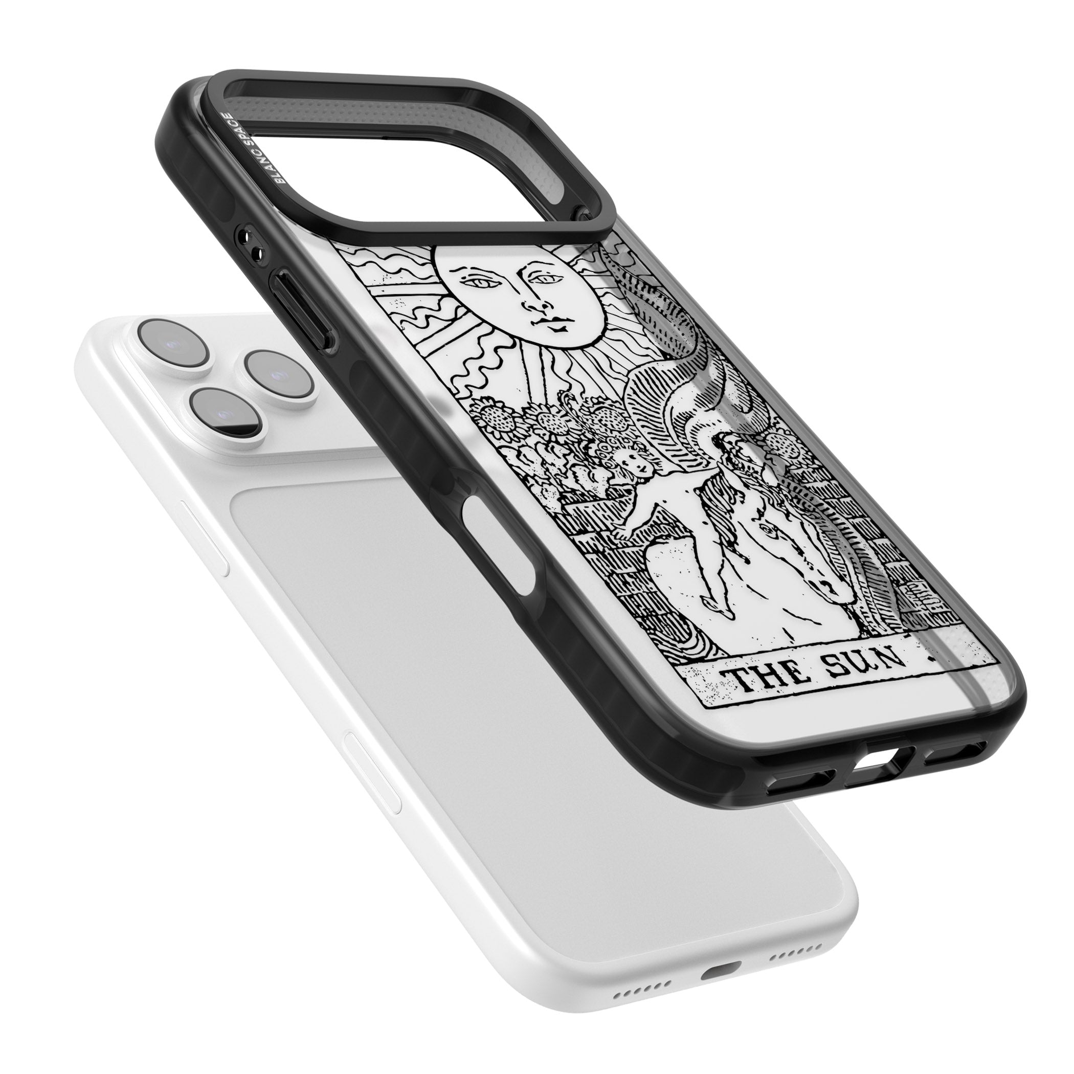 Personalised The Sun Tarot Card (Clear) iPhone 17 Pro Max Impact Black Phone Case Colours