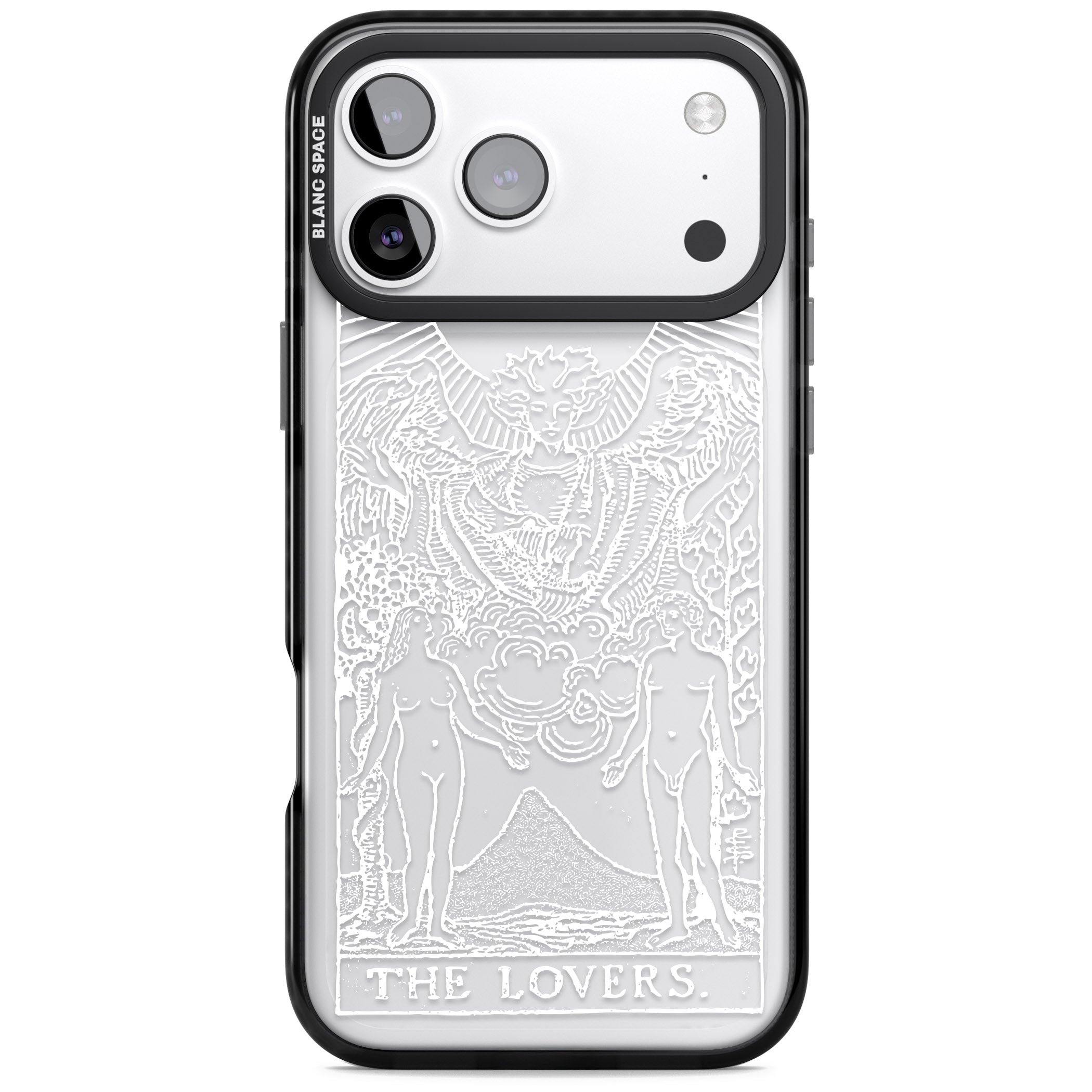 Personalised The Lovers Tarot Card (White) iPhone 17 Pro Max Impact Black Phone Case