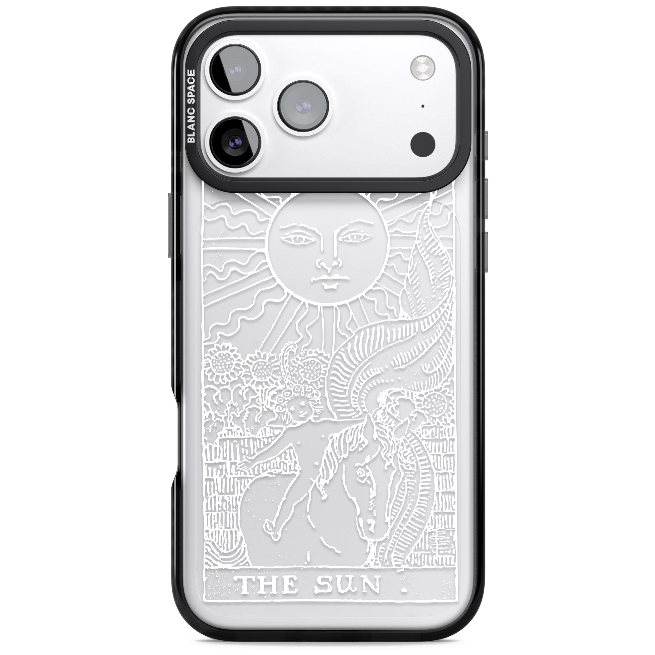 Personalised The Sun Tarot Card (White) iPhone 17 Pro Max Impact Black Phone Case