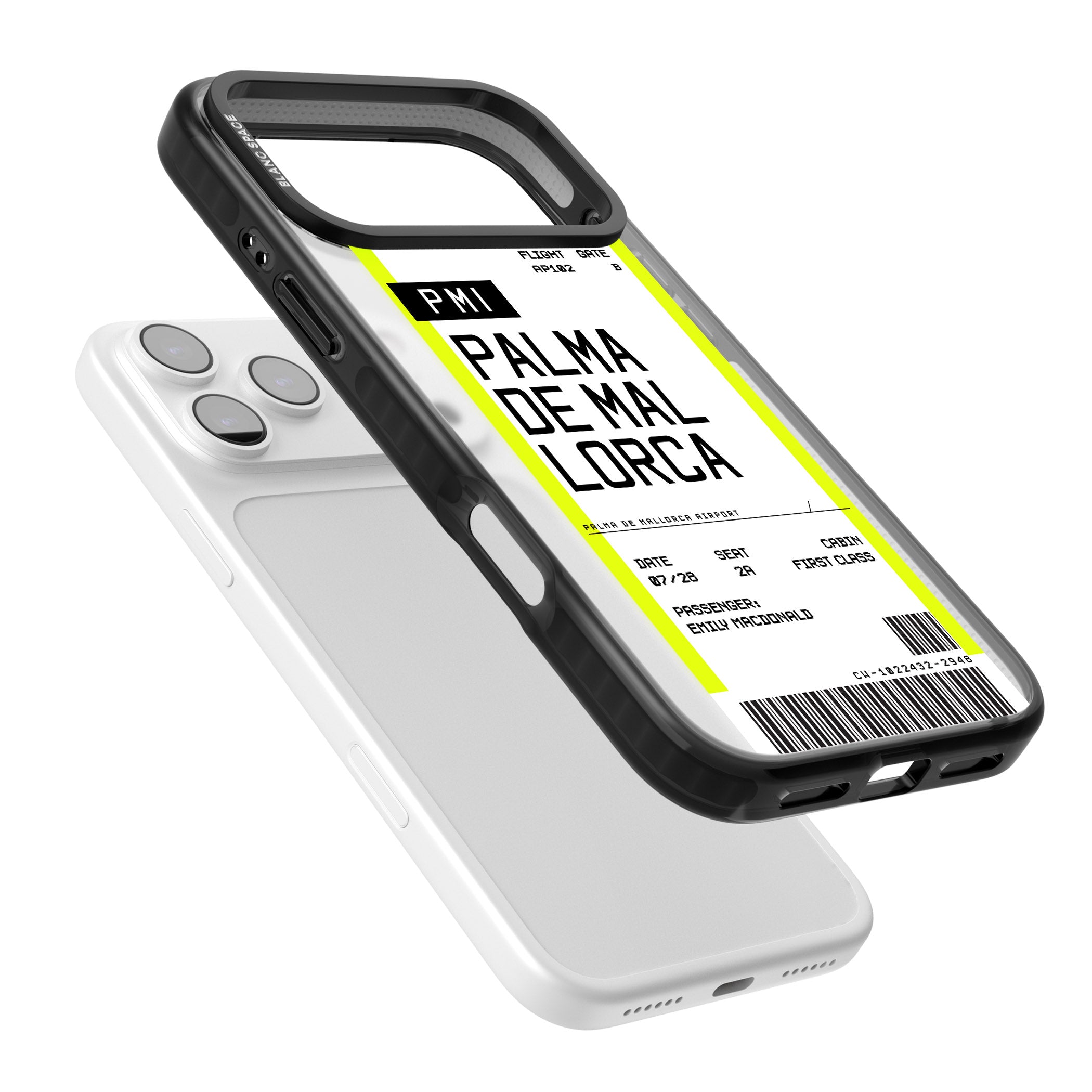 Personalised Palma De Mallorca Boarding Pass iPhone 17 Pro Max Impact Black Phone Case Colours