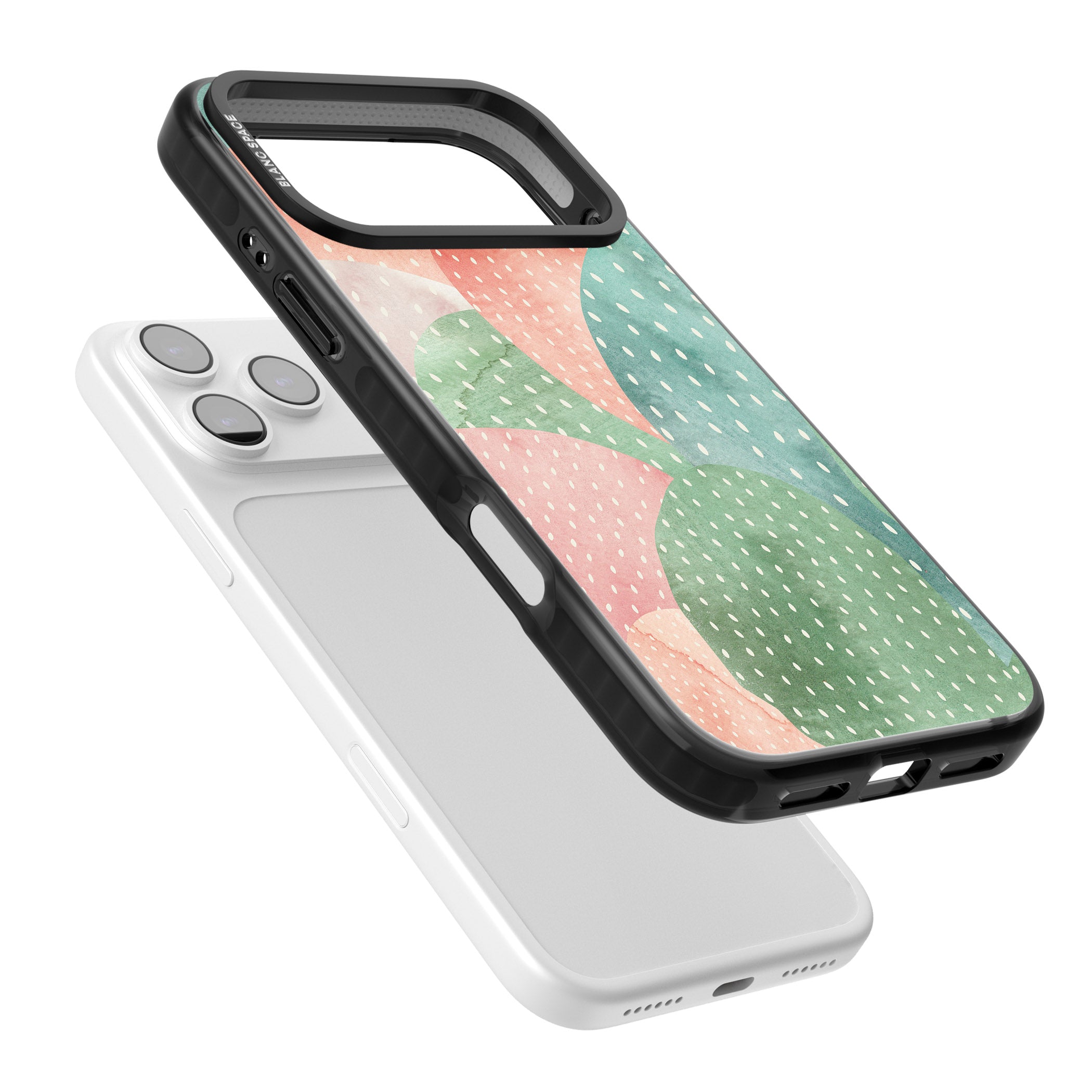 Pastel Cacti Pattern iPhone 17 Pro Max Impact Black Phone Case Colours