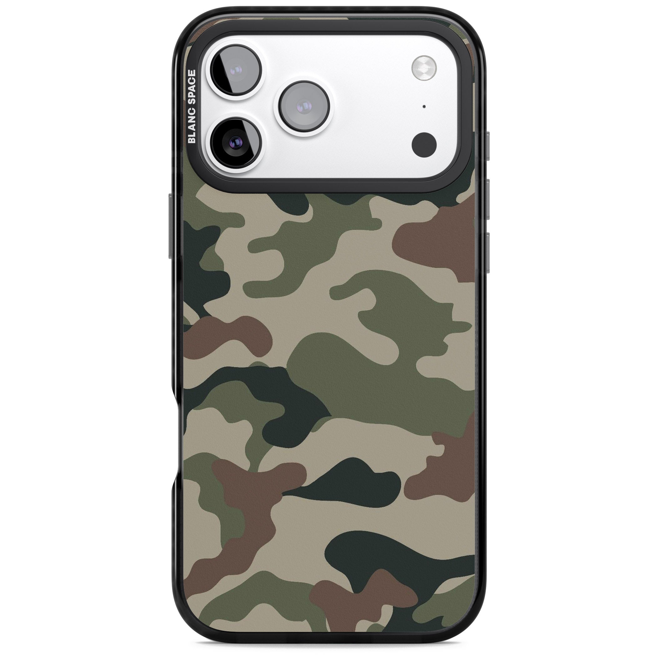 Green And Brown Camo iPhone 17 Pro Max Impact Black Phone Case