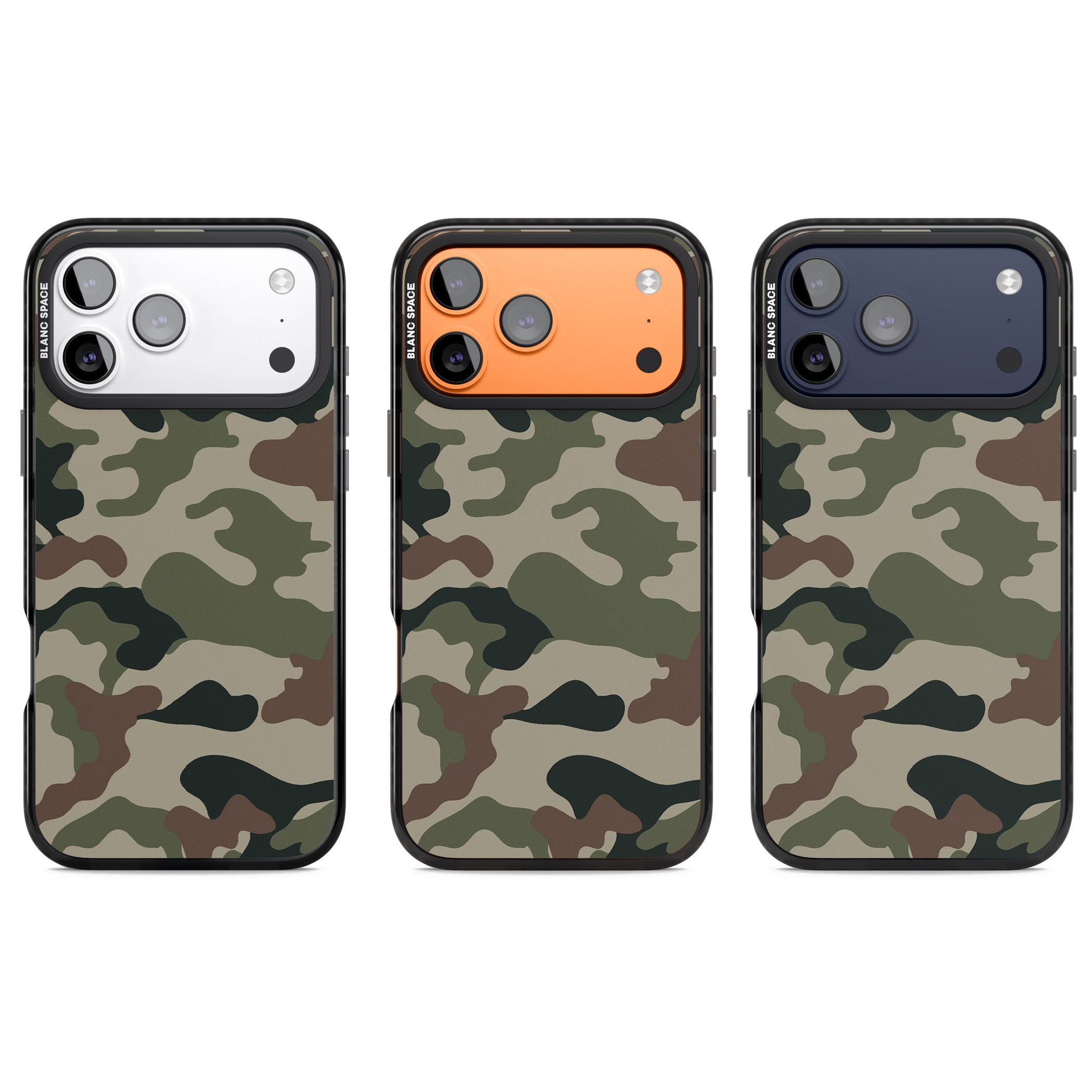 Green And Brown Camo iPhone 17 Pro Impact Black Phone Case APT Impact Protection