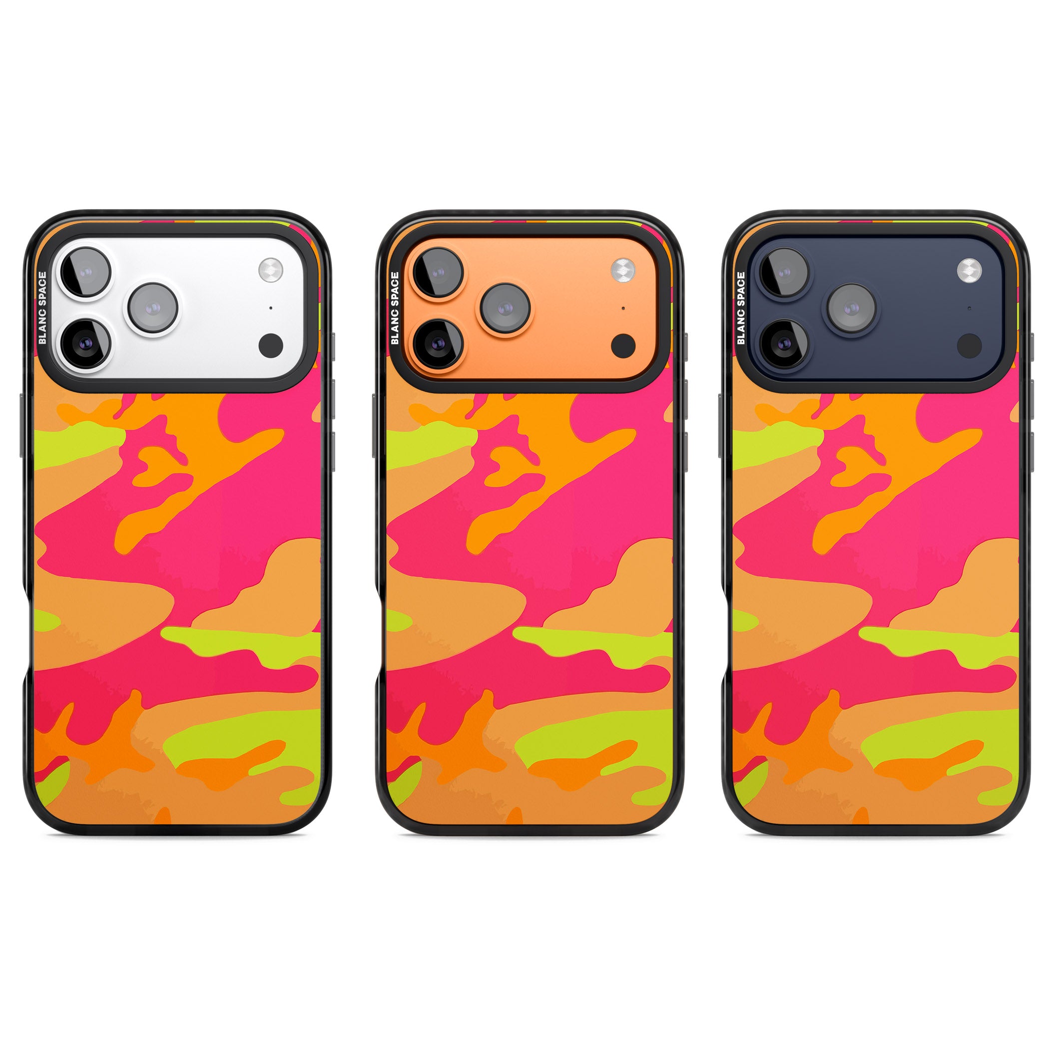 Neon Camo iPhone 17 Pro Impact Black Phone Case APT Impact Protection
