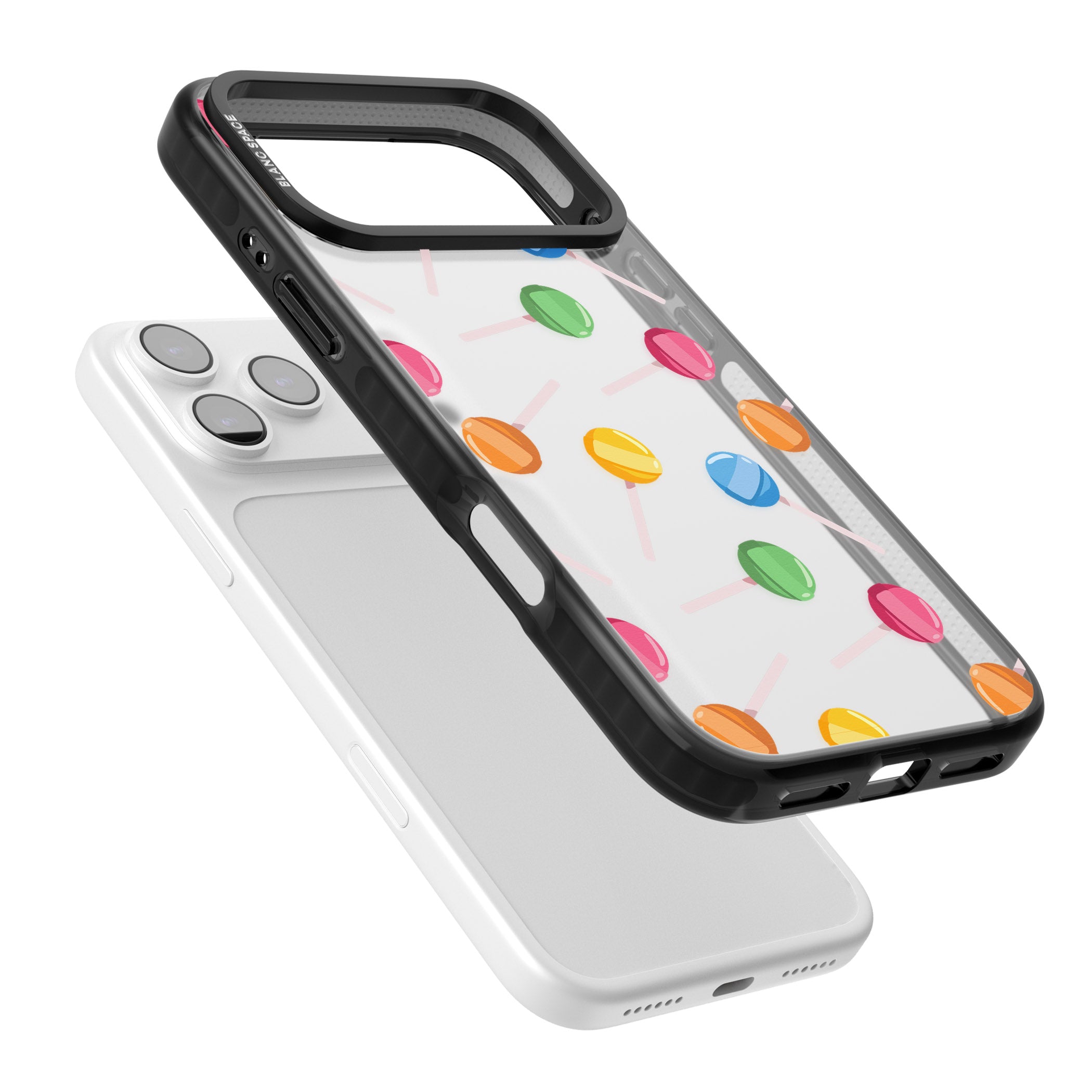 Lollipop Pattern iPhone 17 Pro Max Impact Black Phone Case Colours