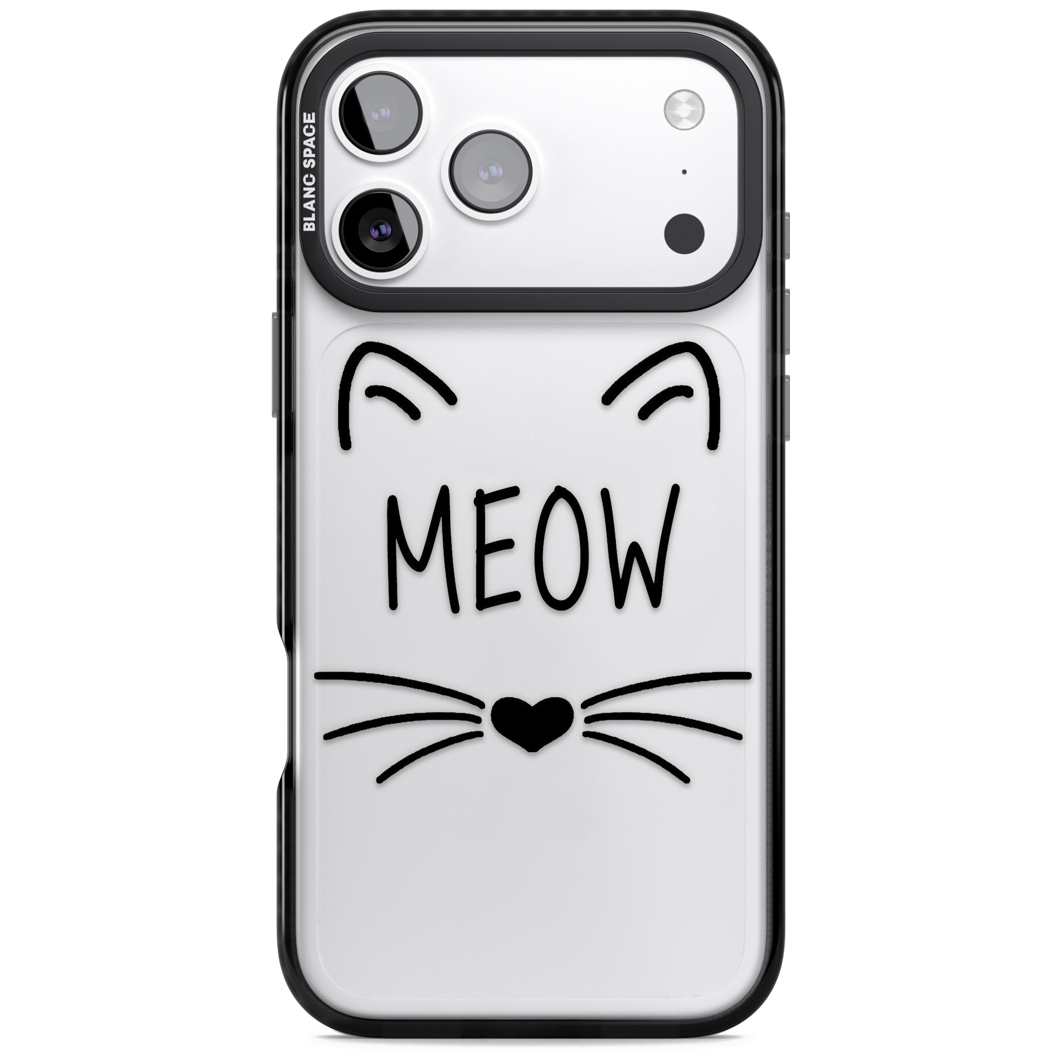 Cat Whiskers iPhone 17 Pro Max Impact Black Phone Case