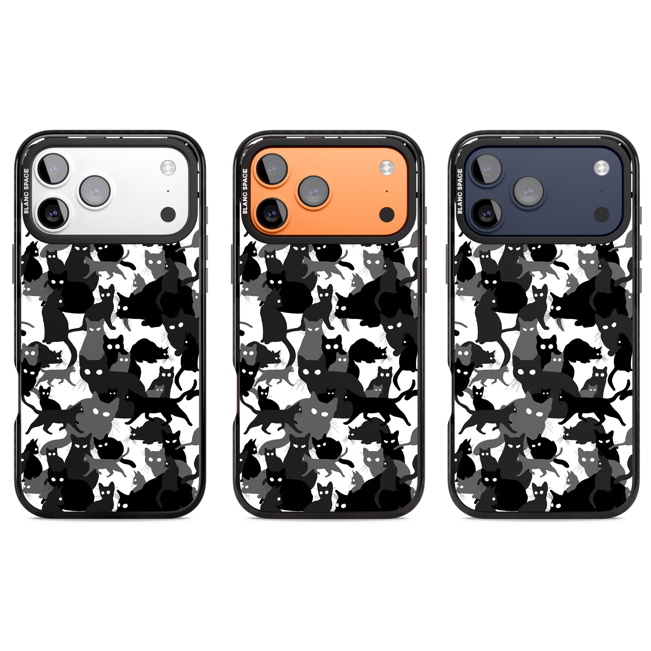 Black & White Cat Camouflage iPhone 17 Pro Impact Black Phone Case APT Impact Protection