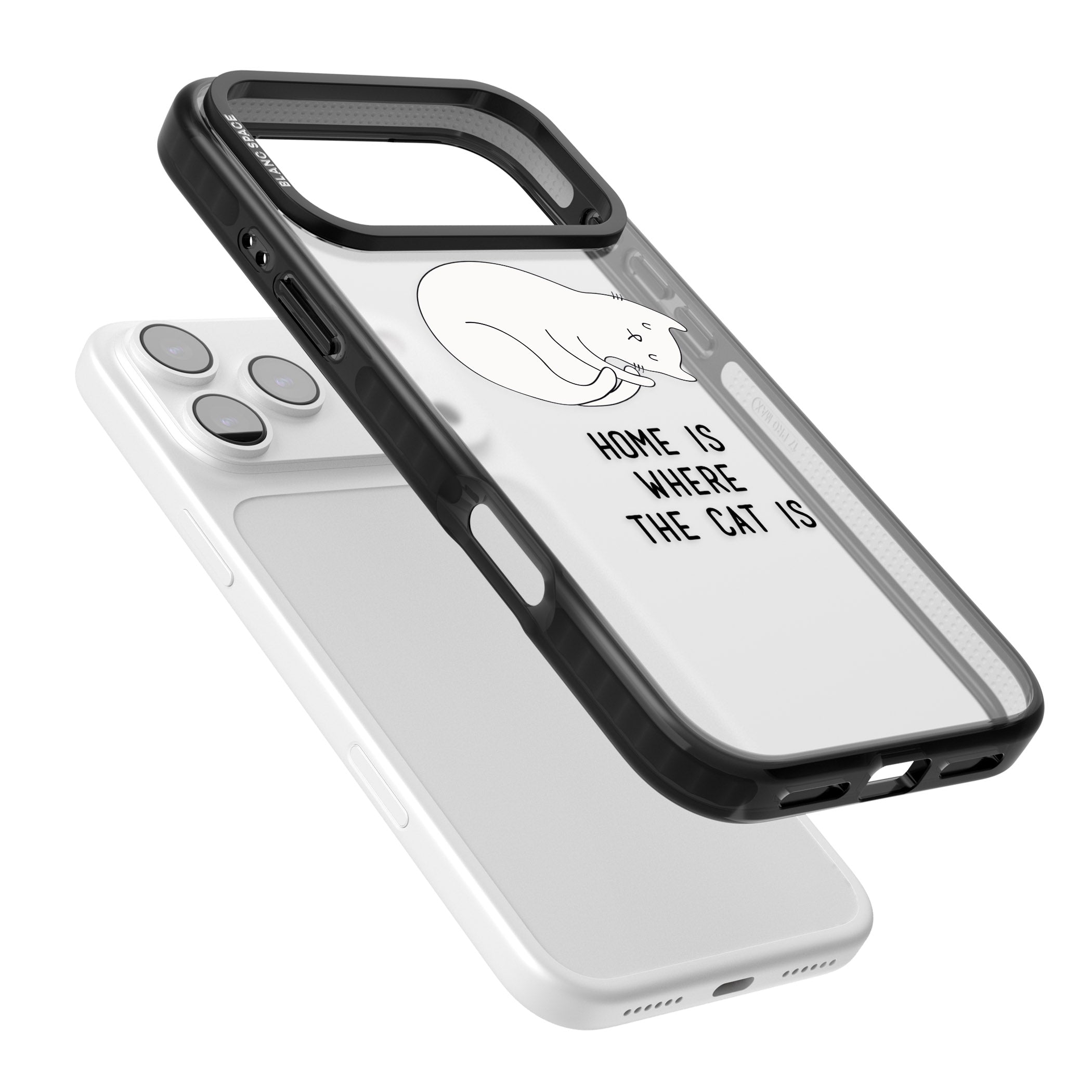 Home Is Where The Cat Is iPhone 17 Pro Max Impact Black Phone Case Colours