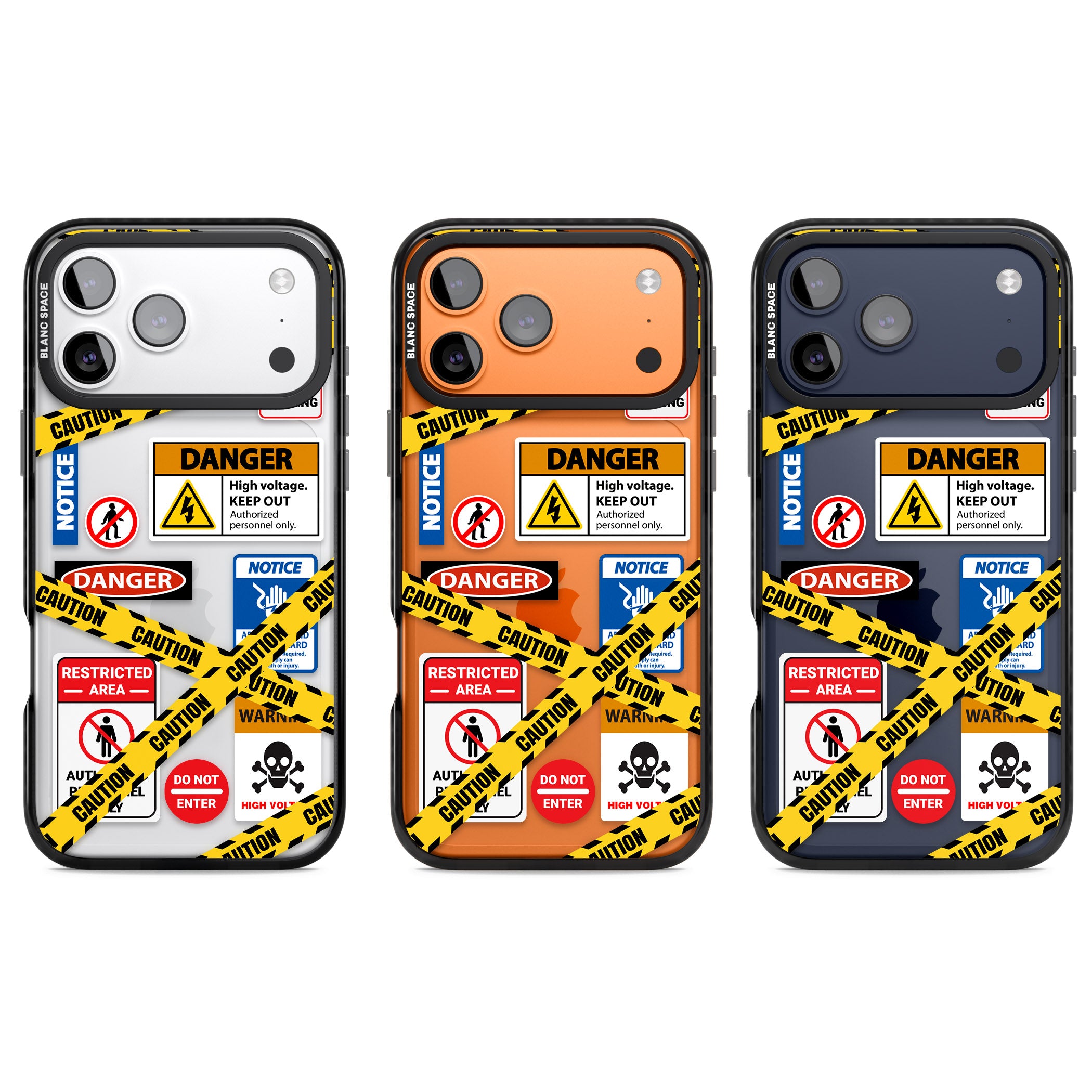 Caution Sign iPhone 17 Pro Impact Black Phone Case APT Impact Protection