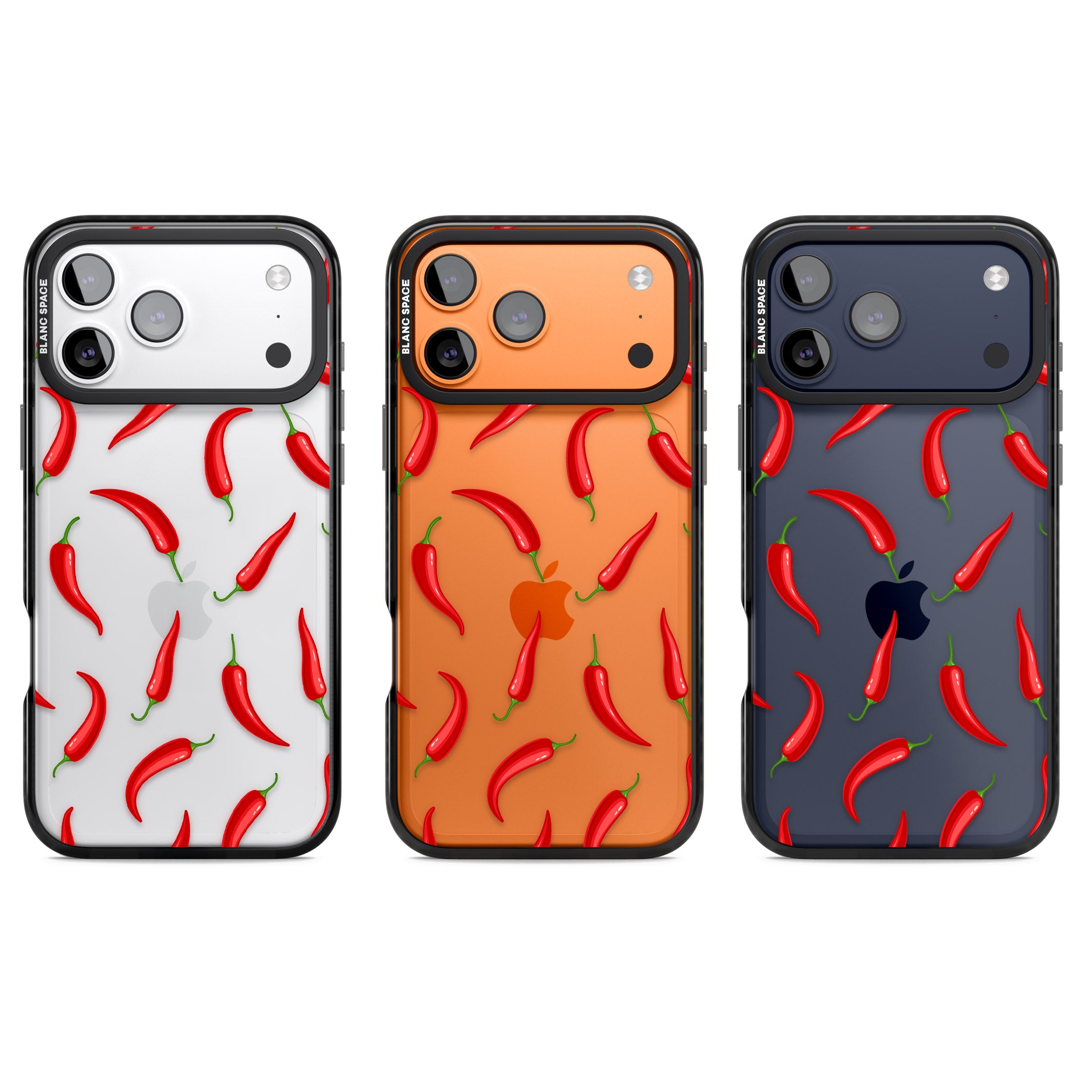 Chilli Pattern iPhone 17 Pro Impact Black Phone Case APT Impact Protection