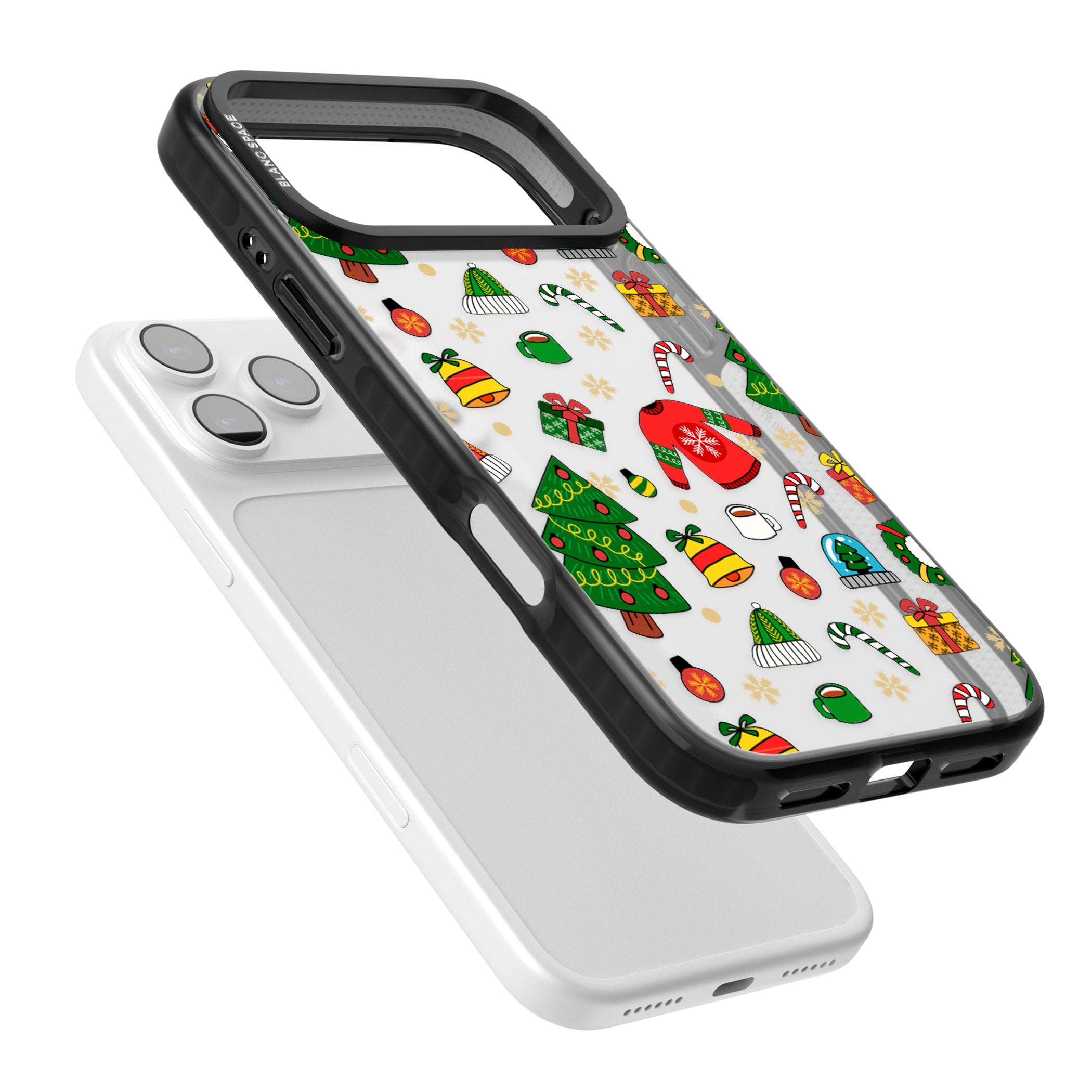Christmas Mixture Pattern iPhone 17 Pro Max Impact Black Phone Case Colours