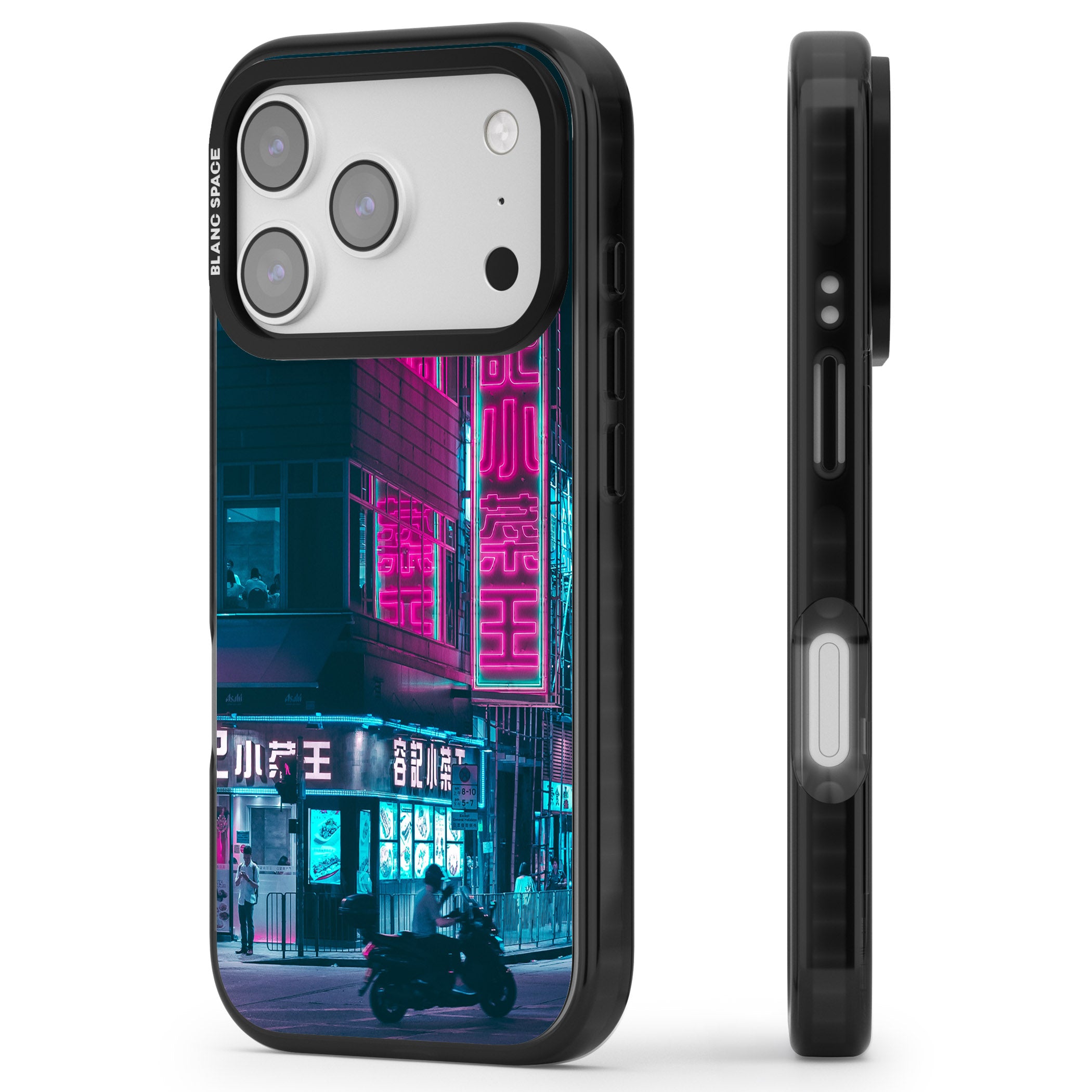 Neon City Ride iPhone 17 Pro Max Impact Black Phone Case Side Profile
