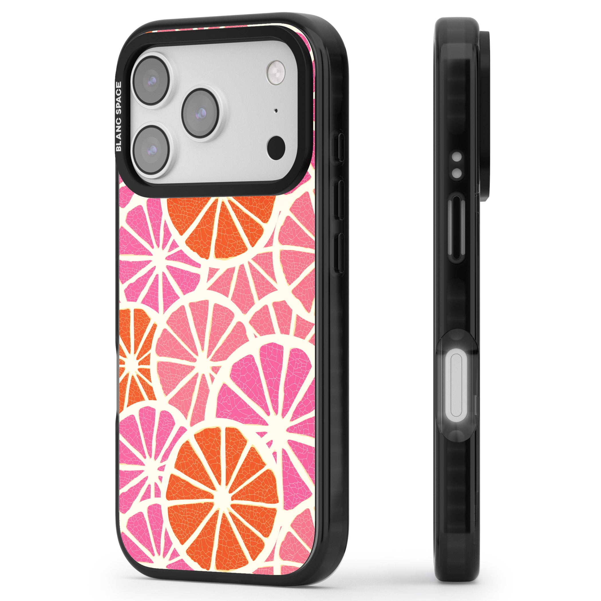 Citrus Slices iPhone 17 Pro Max Impact Black Phone Case Side Profile