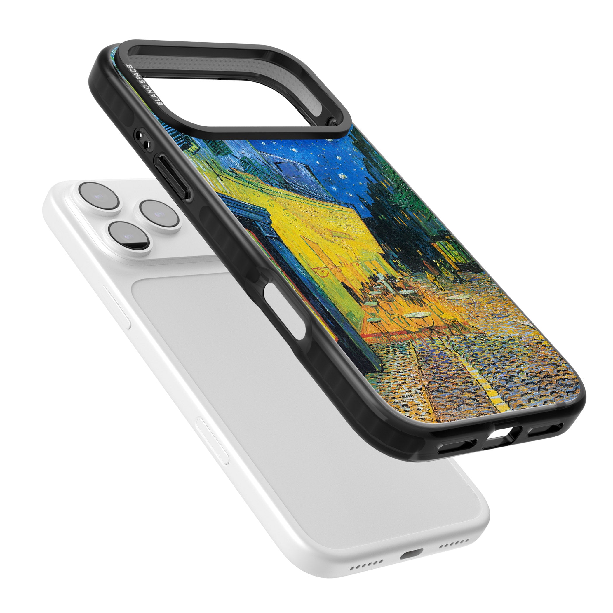 Café Terrace At Night iPhone 17 Pro Max Impact Black Phone Case Colours