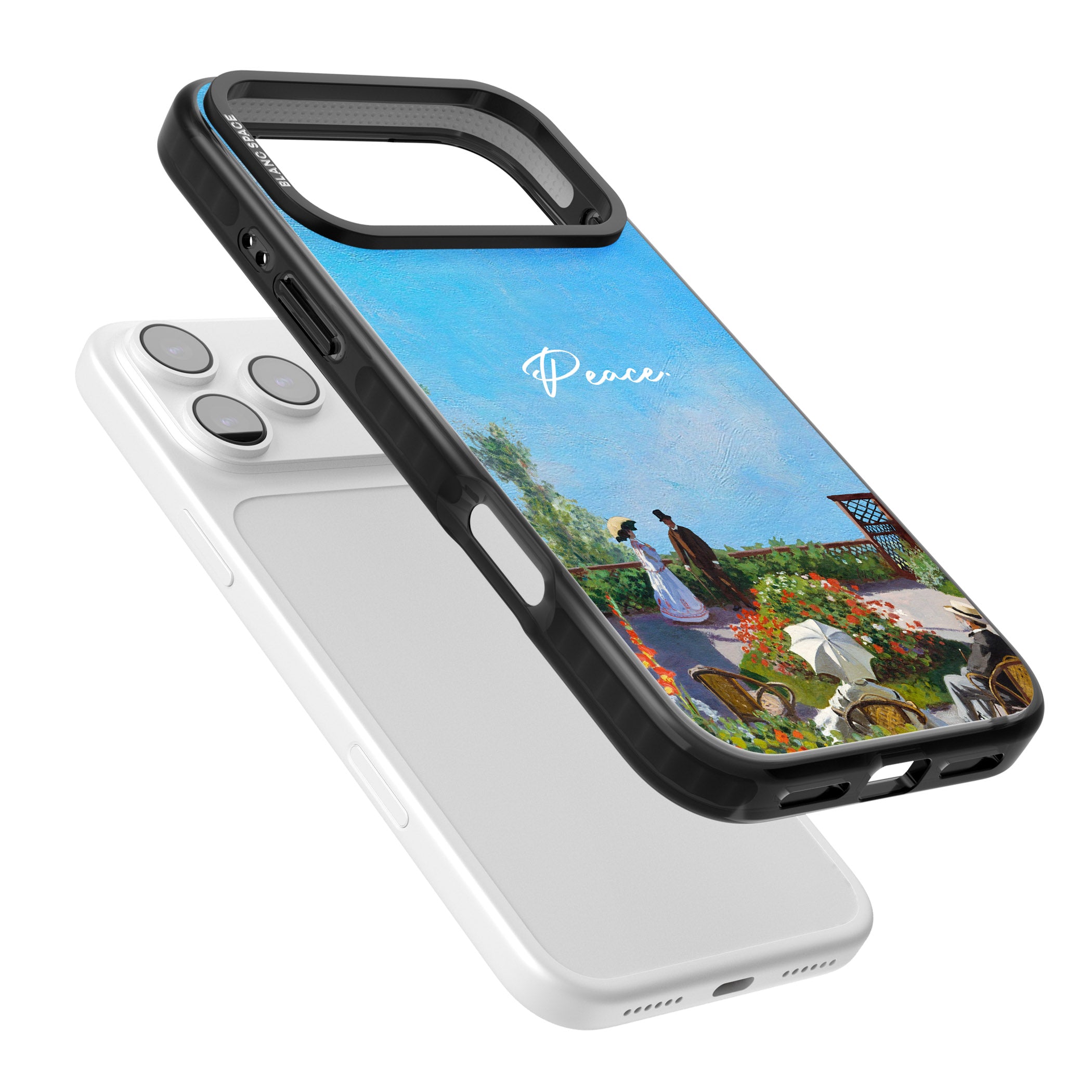 Monet Garden Terrace iPhone 17 Pro Max Impact Black Phone Case Colours
