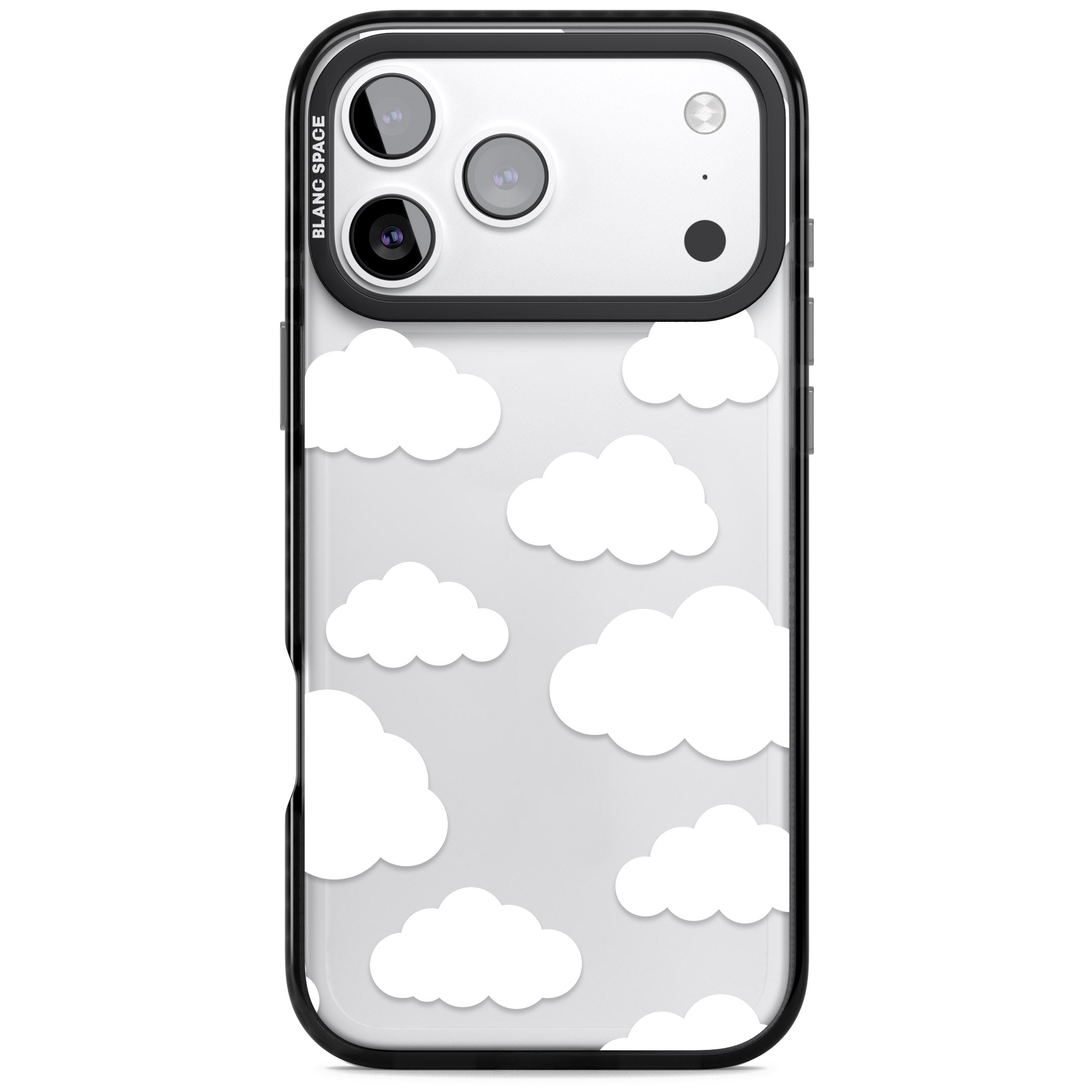 Cloud Pattern iPhone 17 Pro Max Impact Black Phone Case