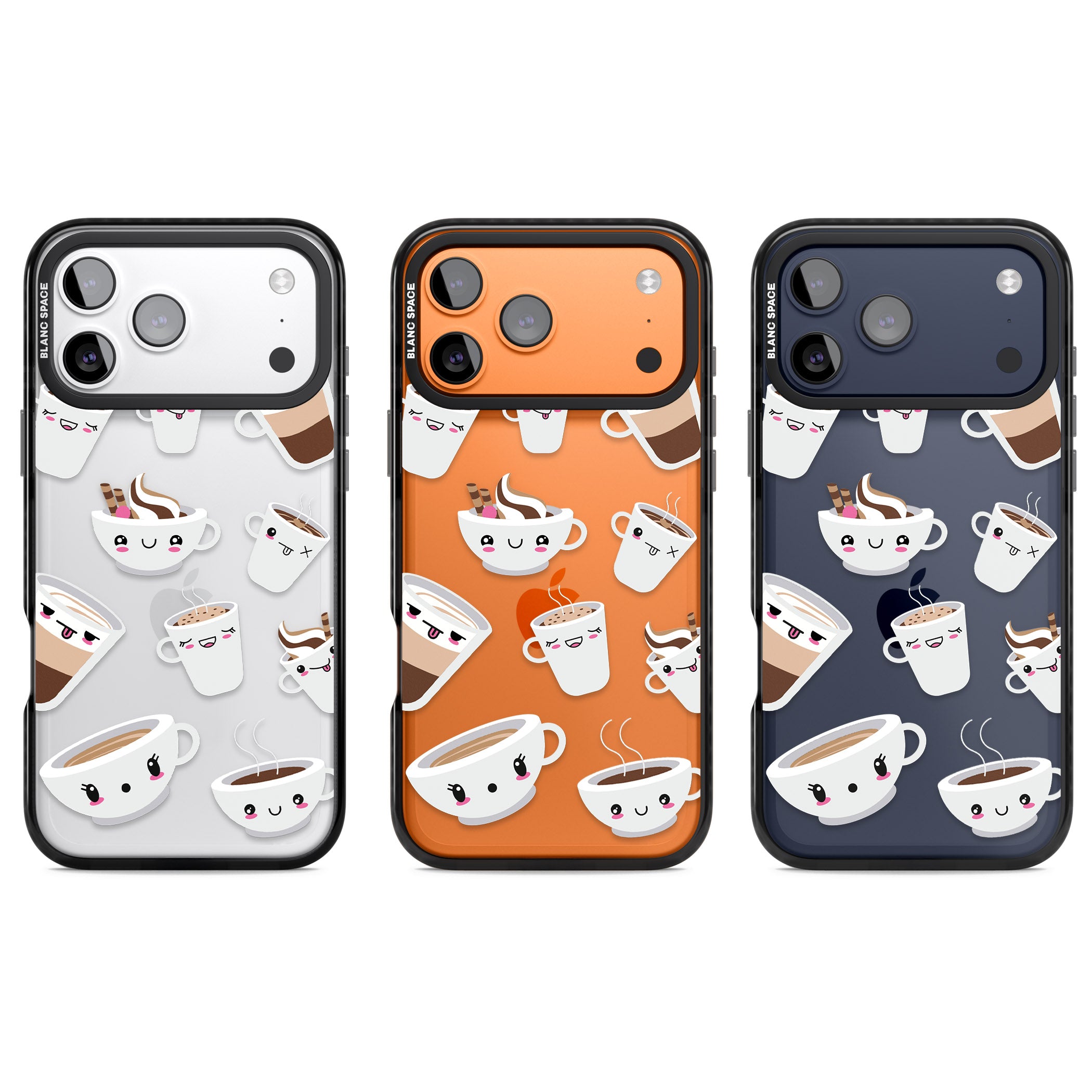 Coffee Faces iPhone 17 Pro Impact Black Phone Case APT Impact Protection