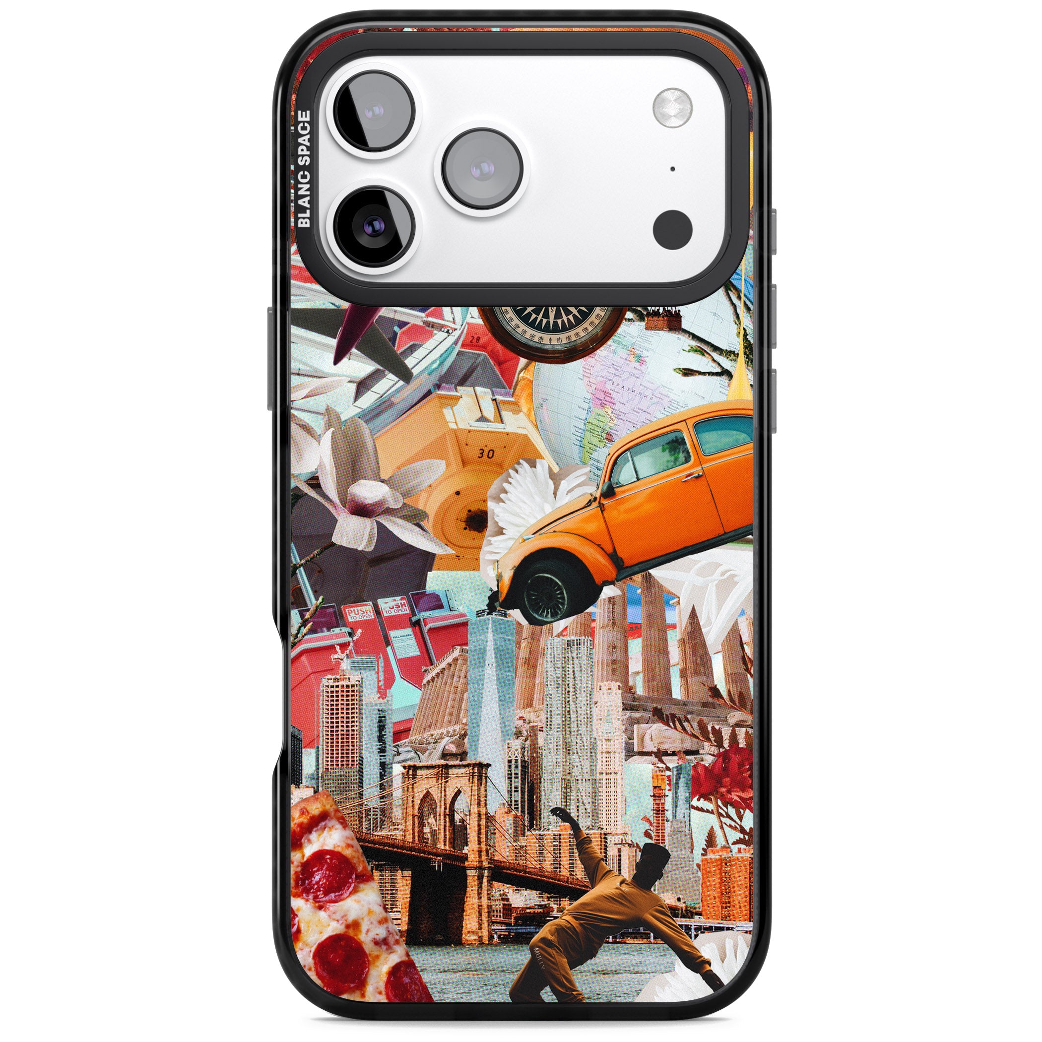 Bold New York Collage iPhone 17 Pro Max Impact Black Phone Case