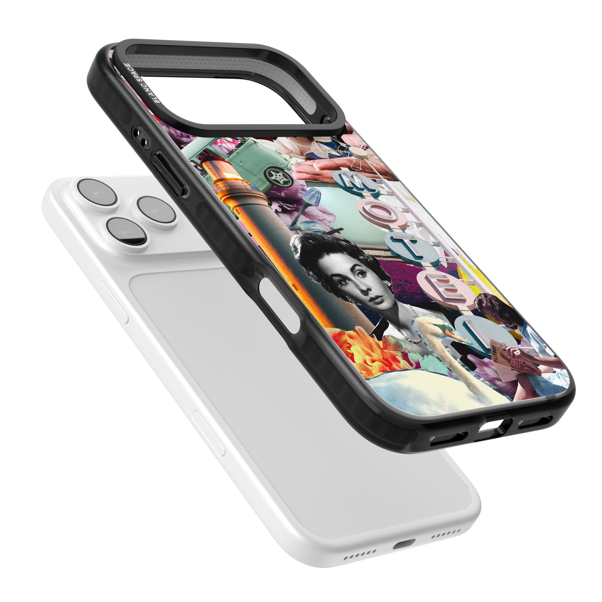 Retro Motel Collage iPhone 17 Pro Max Impact Black Phone Case Colours