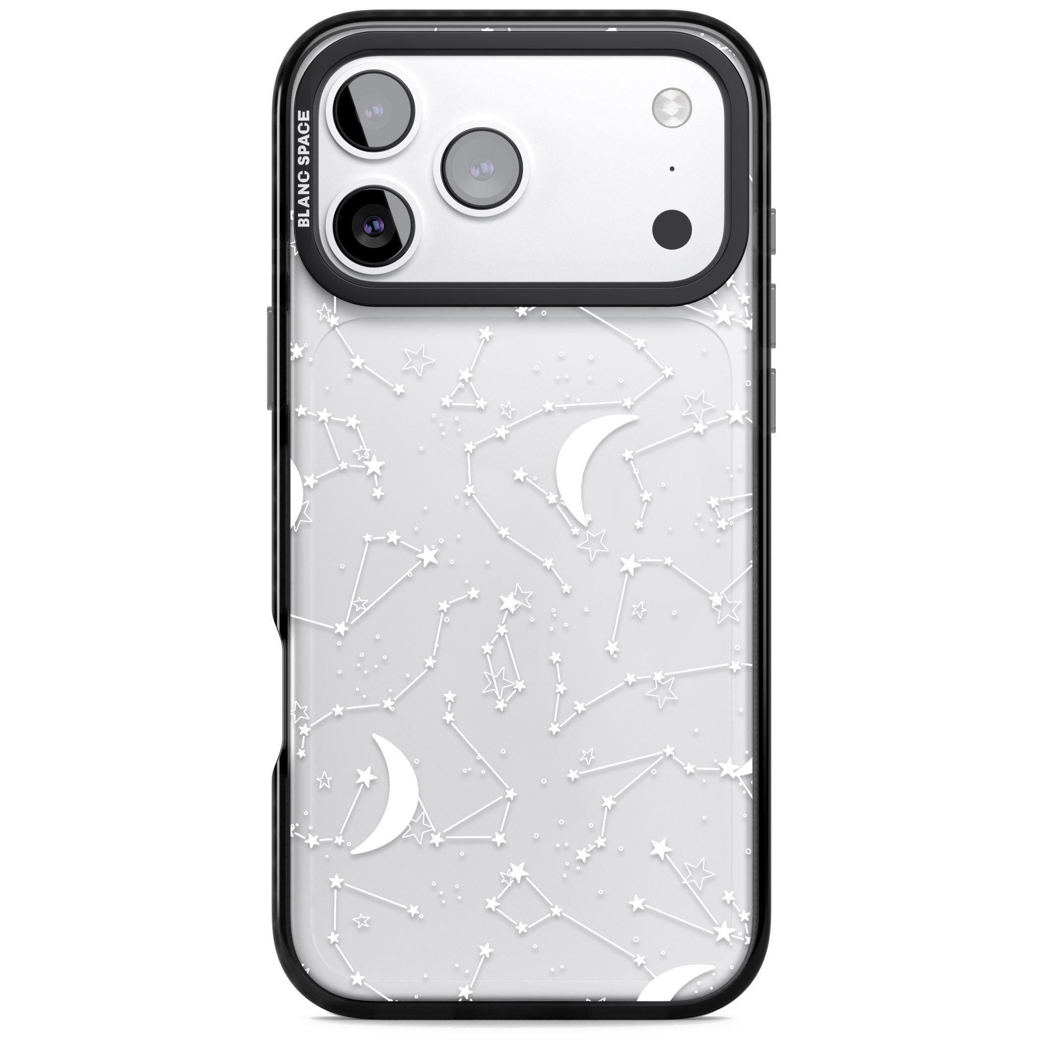 White Constellations iPhone 17 Pro Max Impact Black Phone Case