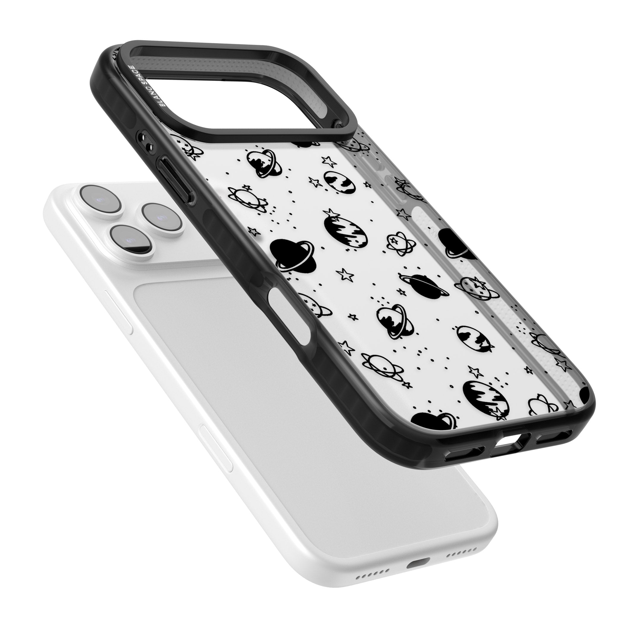 Black Planets iPhone 17 Pro Max Impact Black Phone Case Colours