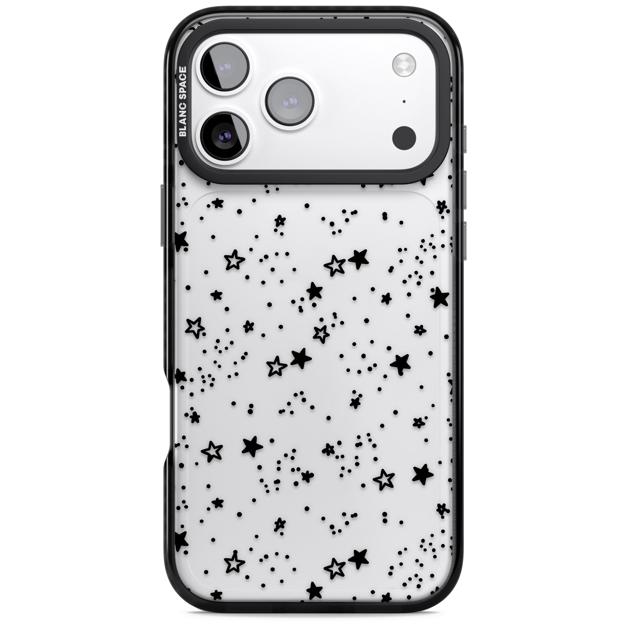 Black Star Speckle iPhone 17 Pro Max Impact Black Phone Case