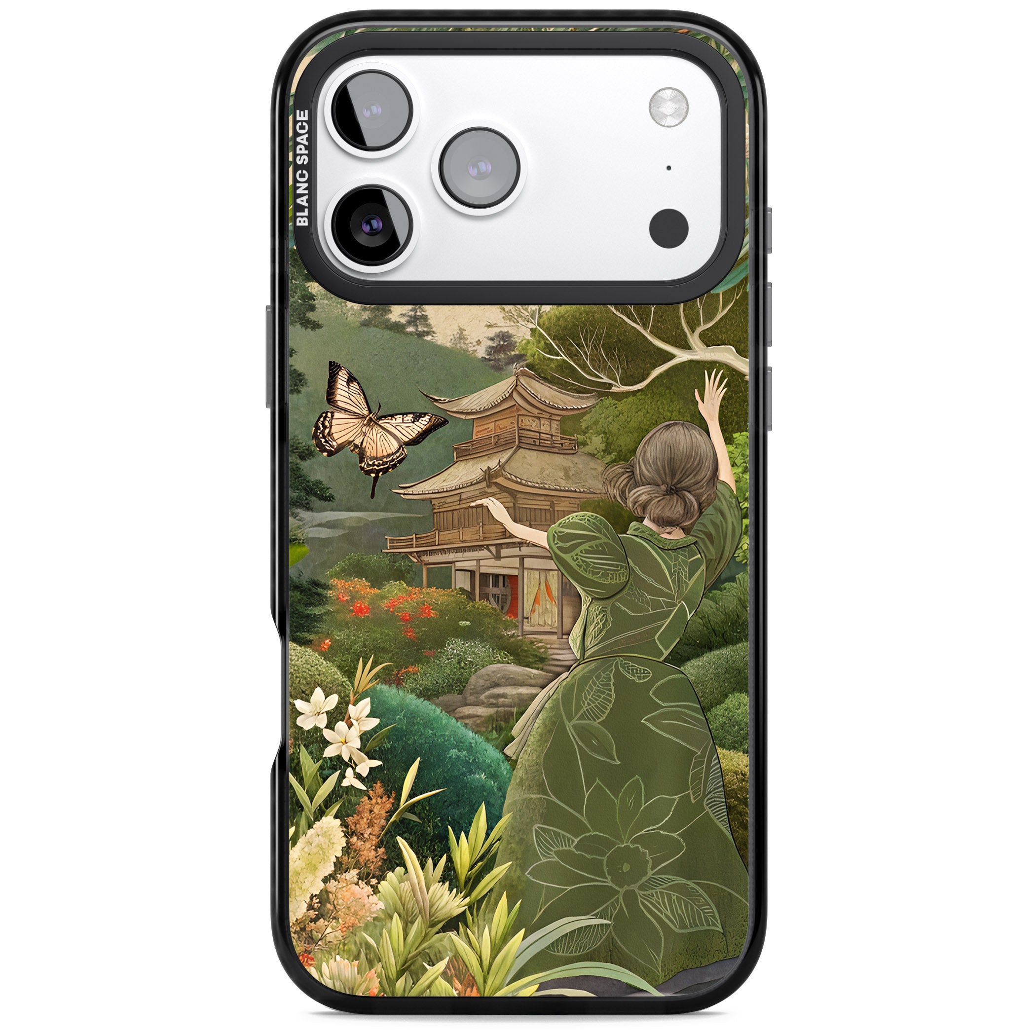 Japanese Nature iPhone 17 Pro Max Impact Black Phone Case