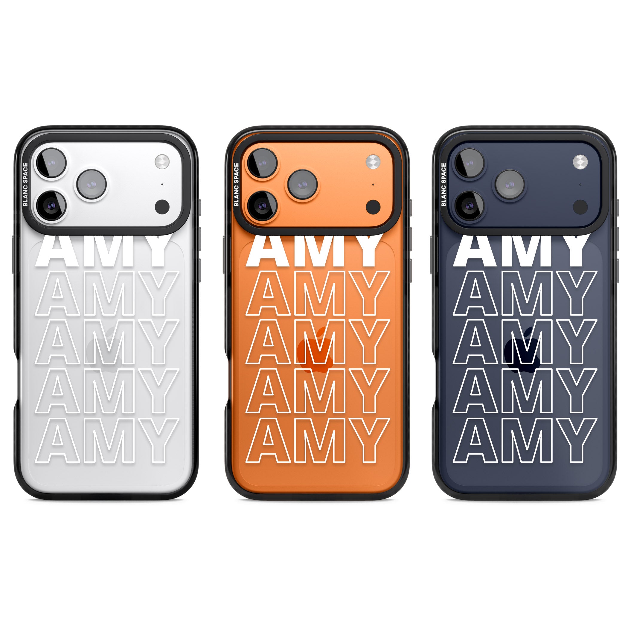 Personalised Bold Name Repeated iPhone 17 Pro Impact Black Phone Case APT Impact Protection