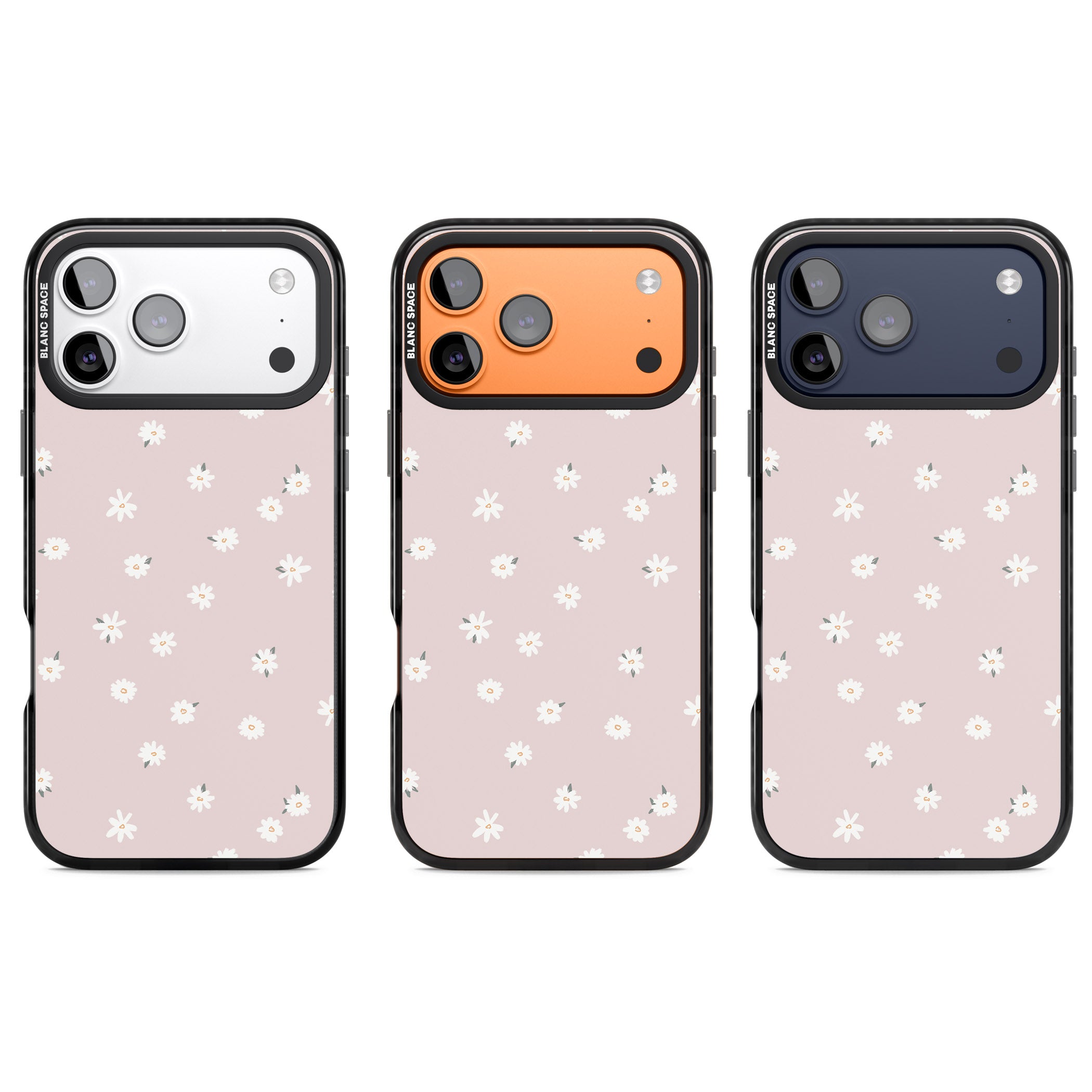 Painted Daises On Pink iPhone 17 Pro Impact Black Phone Case APT Impact Protection