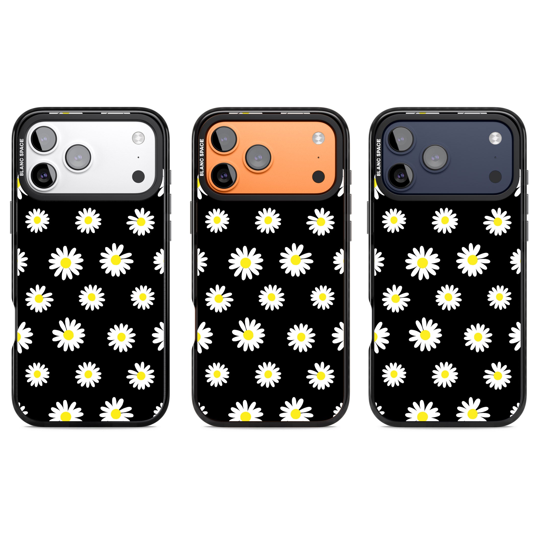Personalised Chic Daisy Pattern iPhone 17 Pro Impact Black Phone Case APT Impact Protection