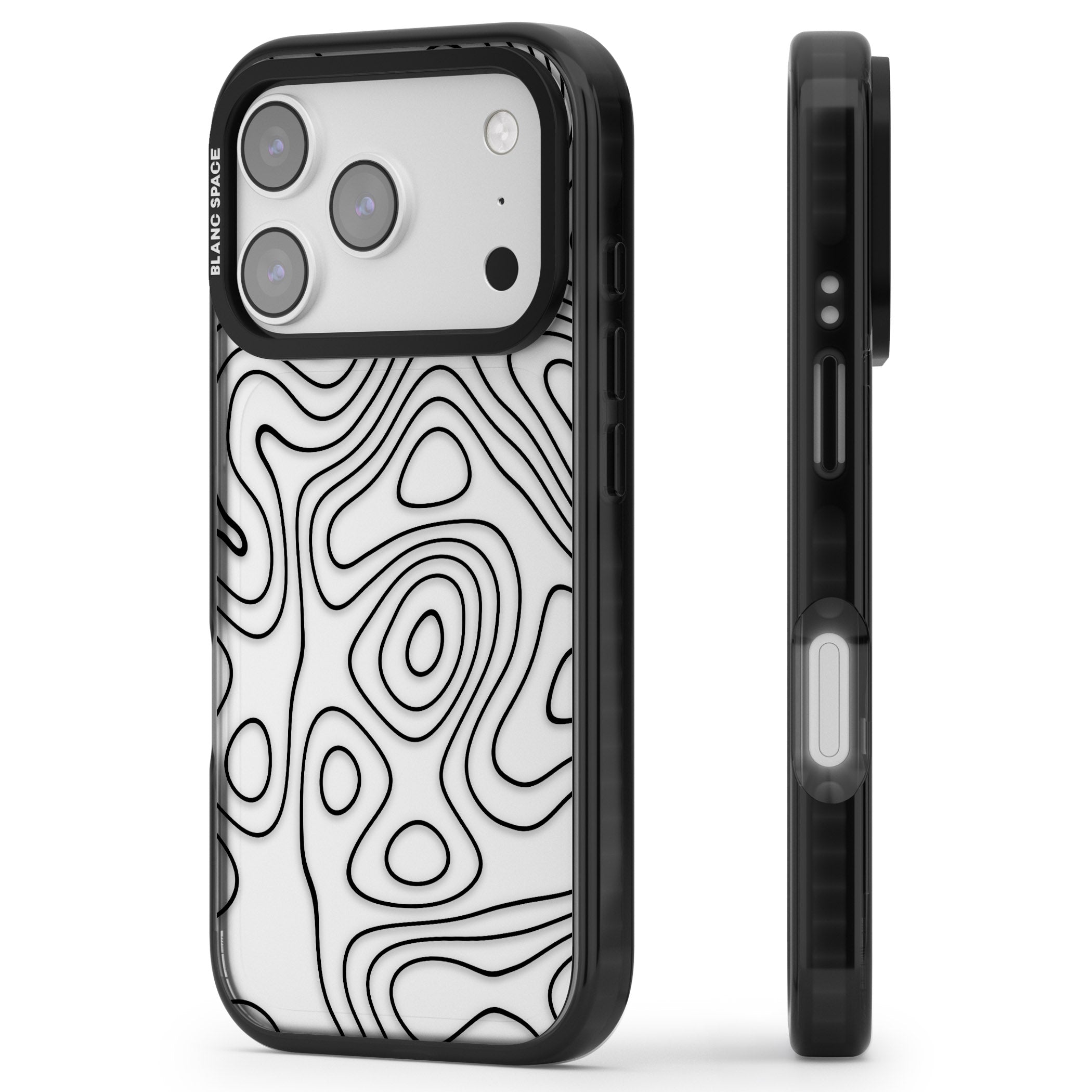 Damascus Steel iPhone 17 Pro Max Impact Black Phone Case Side Profile
