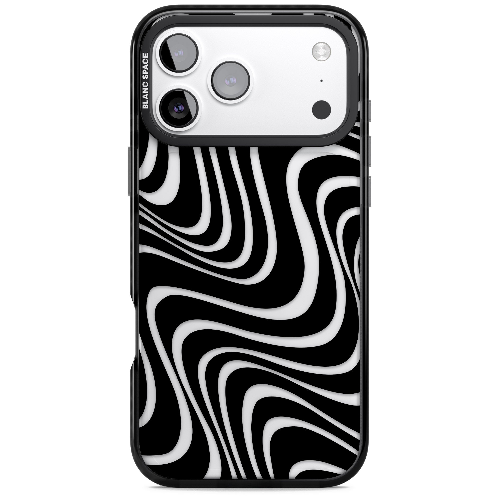 Abstract Waves iPhone 17 Pro Max Impact Black Phone Case