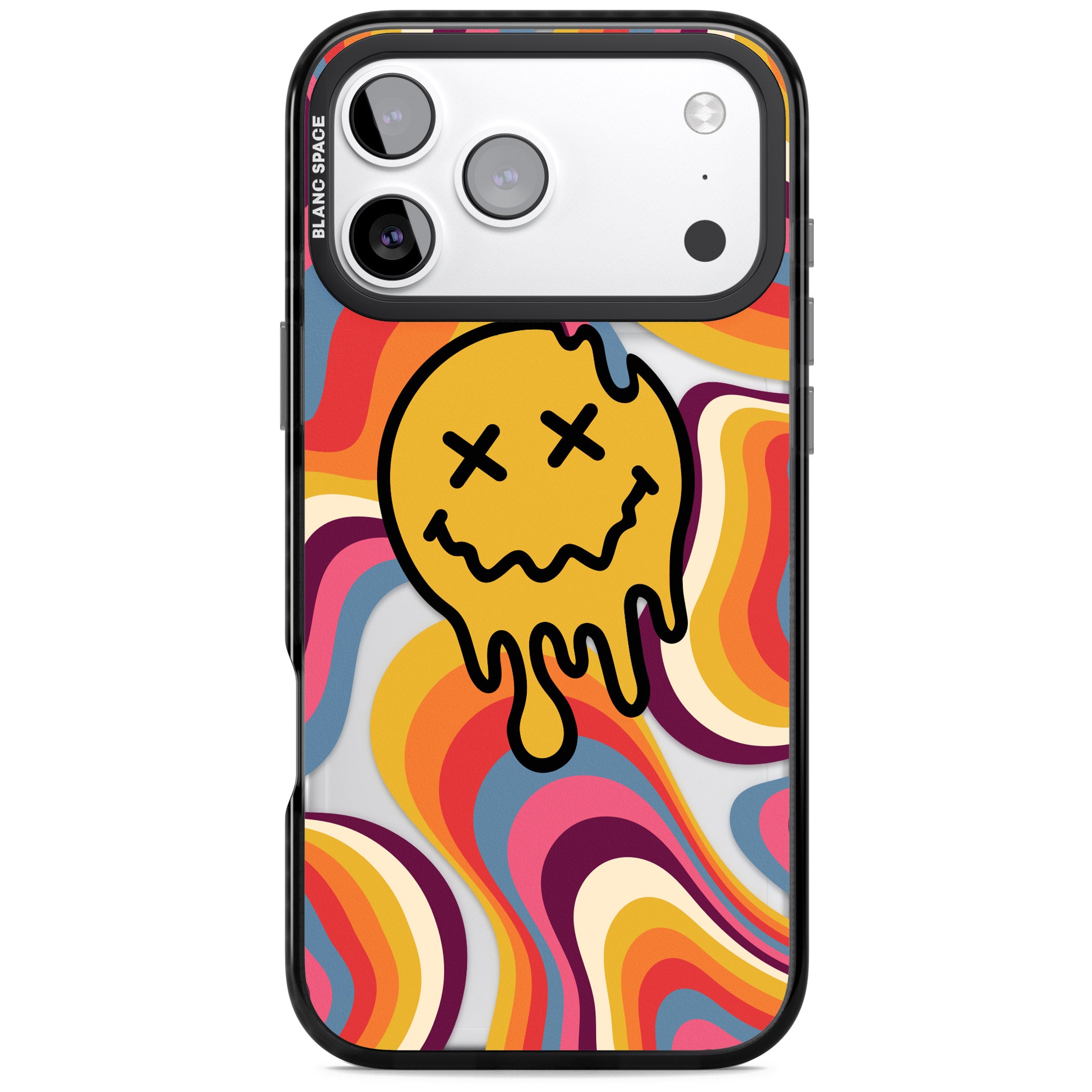 Trippy Face Melt iPhone 17 Pro Max Impact Black Phone Case