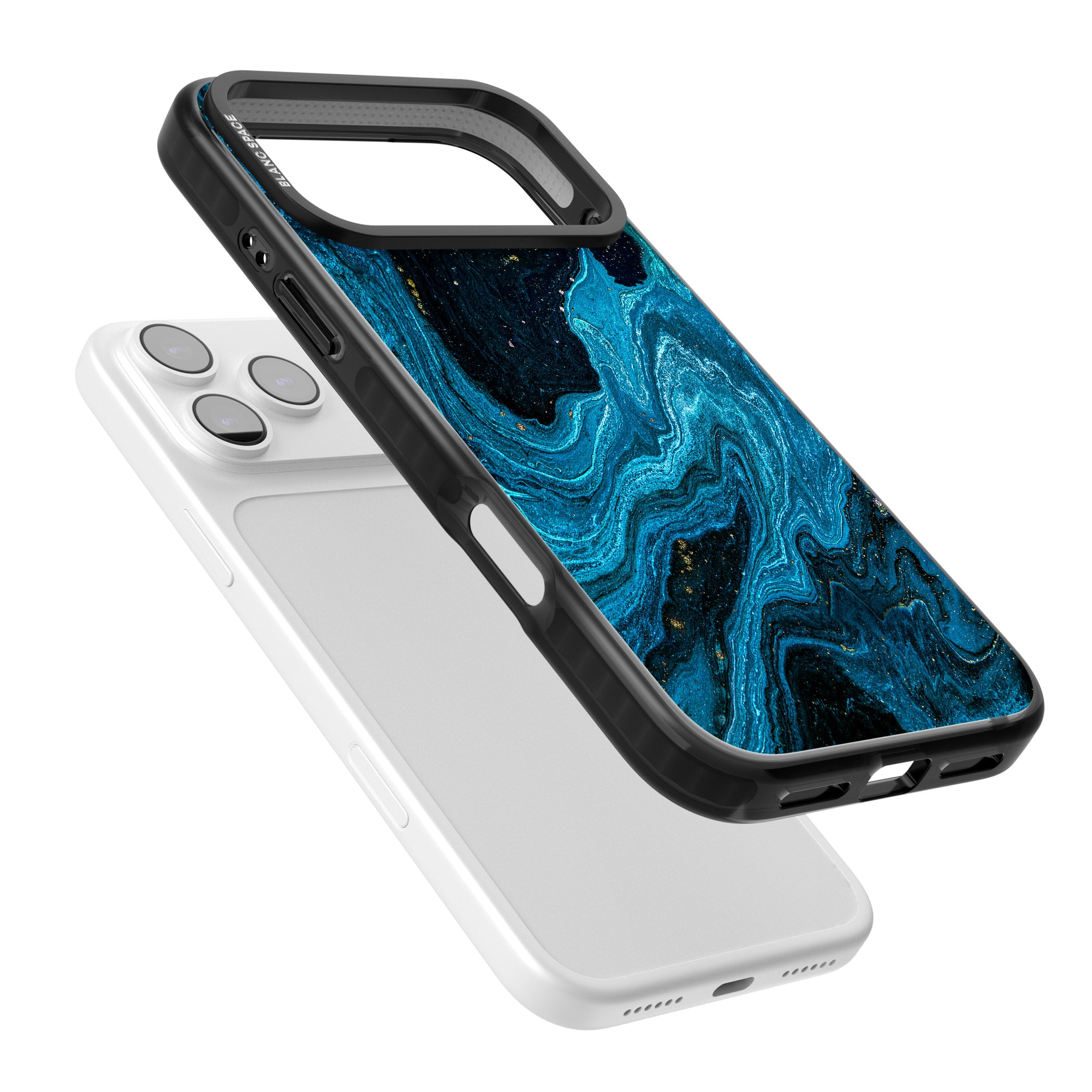 Saphire Lagoon iPhone 17 Pro Max Impact Black Phone Case Colours