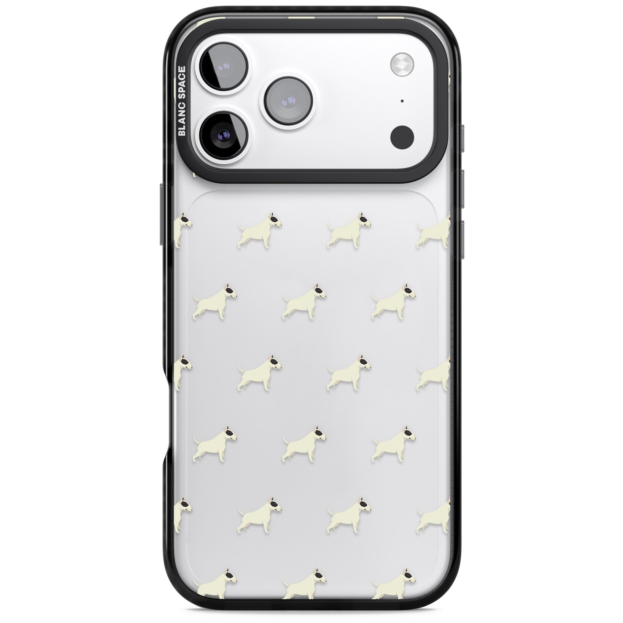 Bull Terrier Pattern iPhone 17 Pro Max Impact Black Phone Case